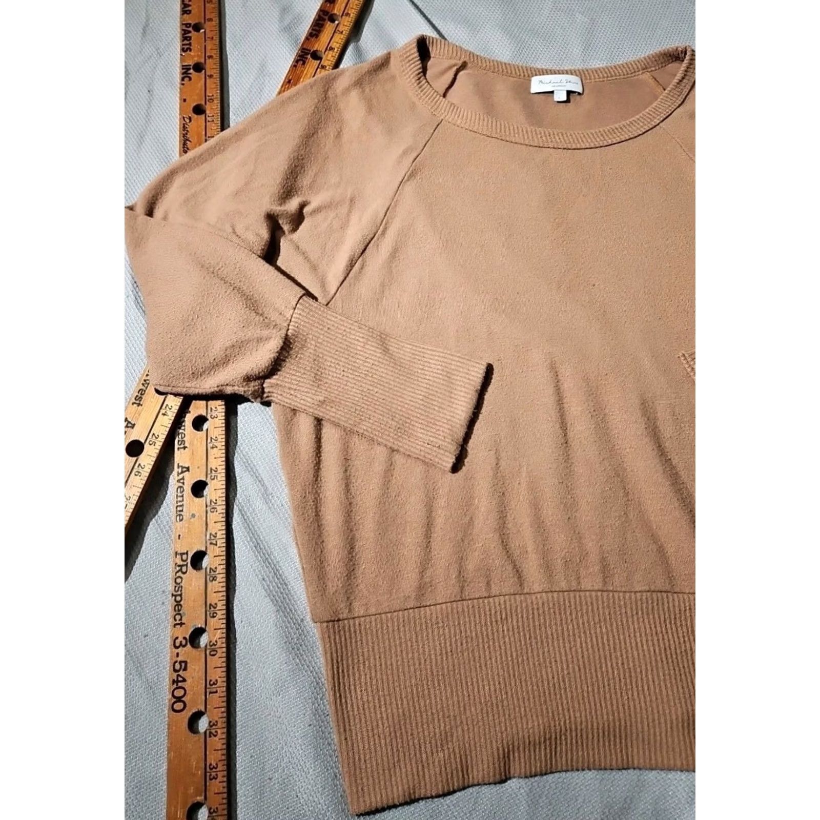 Michael Stars Michael Stars Tunic Sweater Womens Large Beige Terry Luxury Stretch Relaxed Size L / US 10 / IT 46 - 3 Thumbnail