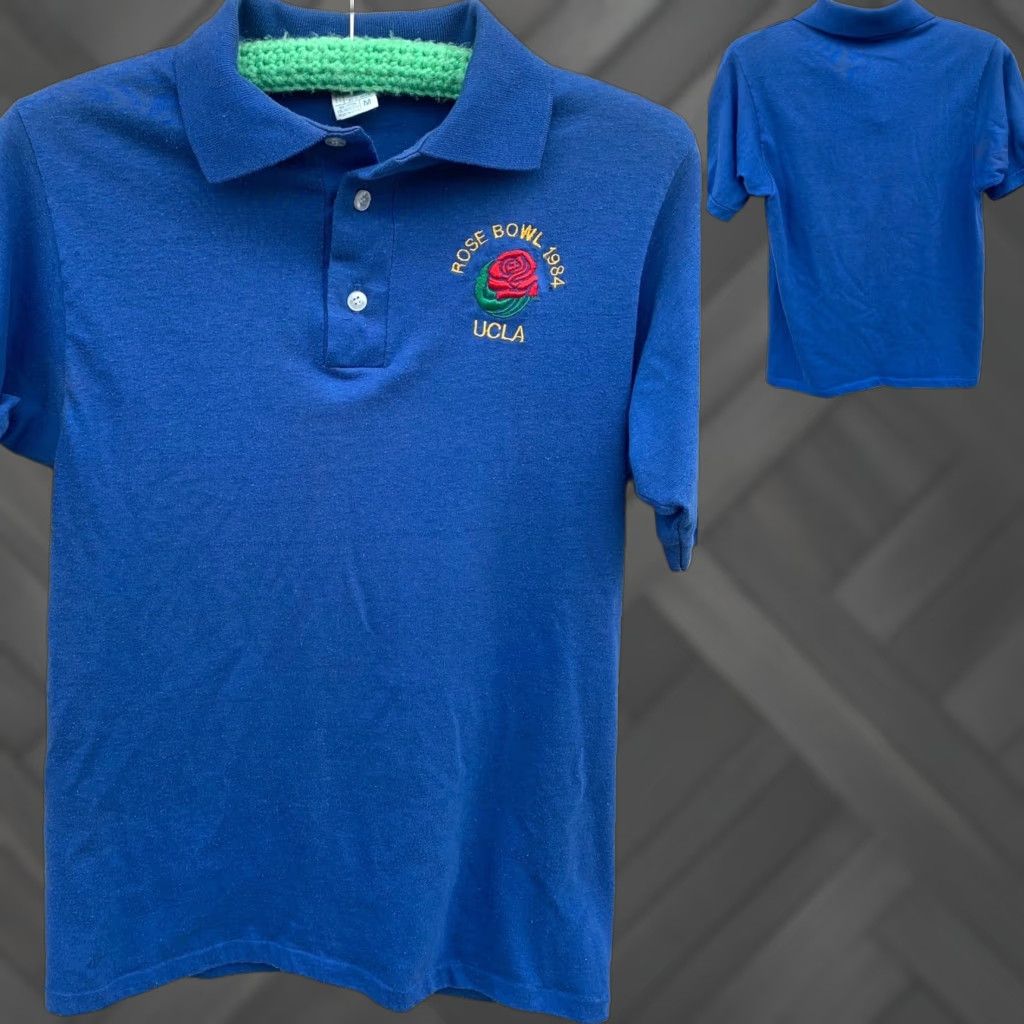 Vintage VINTAGE UCLA Rose Bowl 1984 embroidered polo shirt single stitch size M Artex Polo Men Blue 80s College University Sports Embroidered Size US M / EU 48-50 / 2 - 1 Thumbnail
