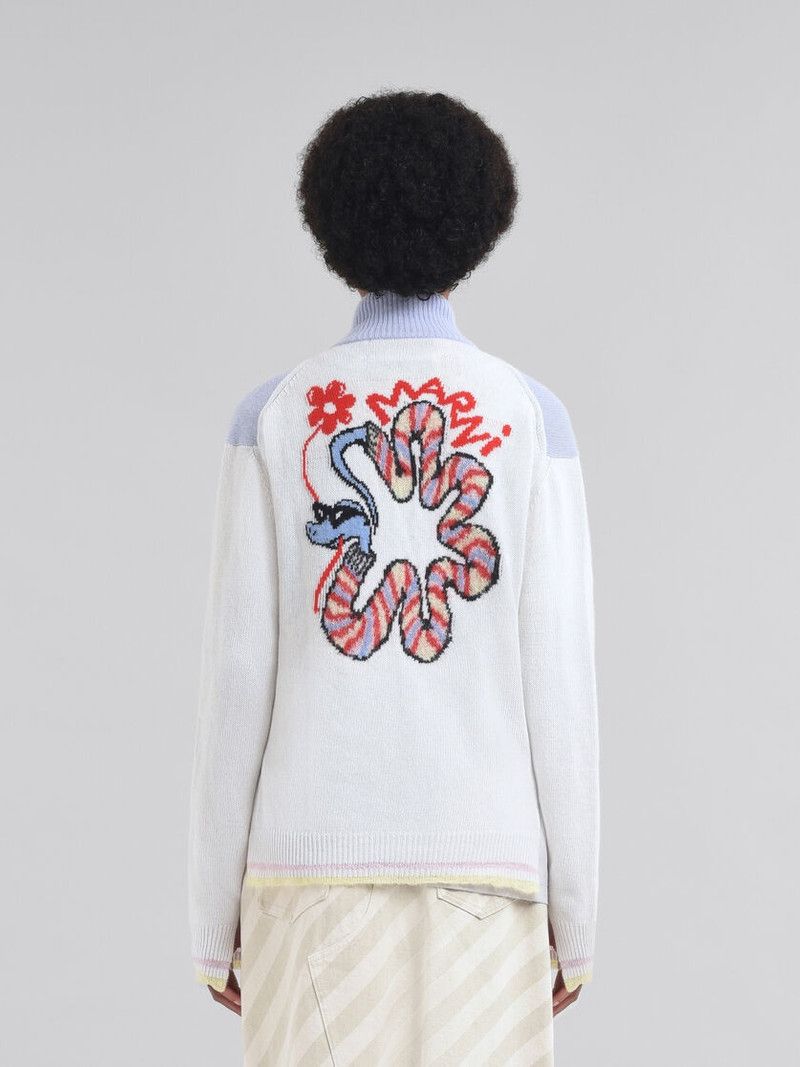 Marni o1f1d3z0326 Wool Zip Cardigan in Multicolor Size XL / US 12-14 / IT 48-50 - 3 Thumbnail