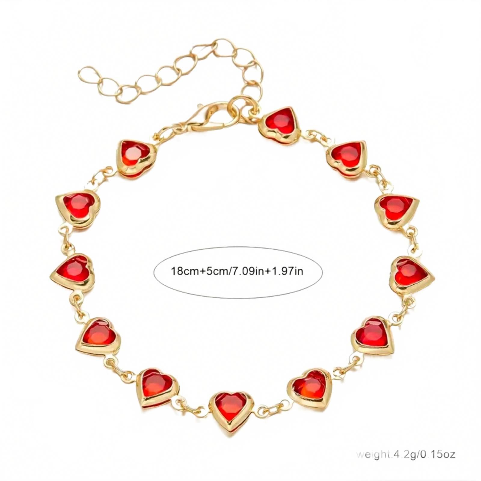 Designer Heart GemstoneHeart Bracelet Finished 18K NWT Size ONE SIZE - 3 Thumbnail