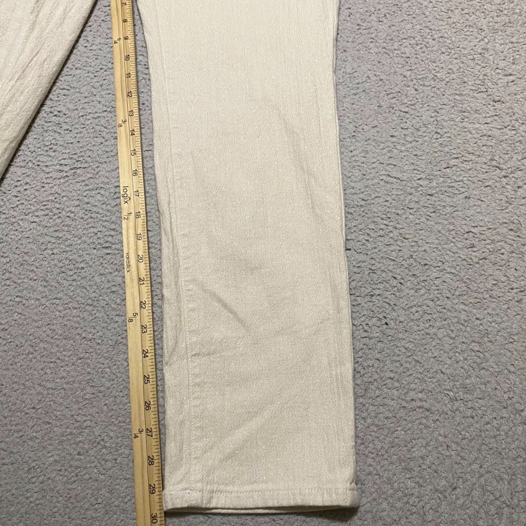 Vintage Lane Bryant Womens Jeans 16 Plus Ivory Denim Mid Rise Straight 5-Pocket Stretch Regular Size 38" / US 16 / IT 52 - 6 Thumbnail