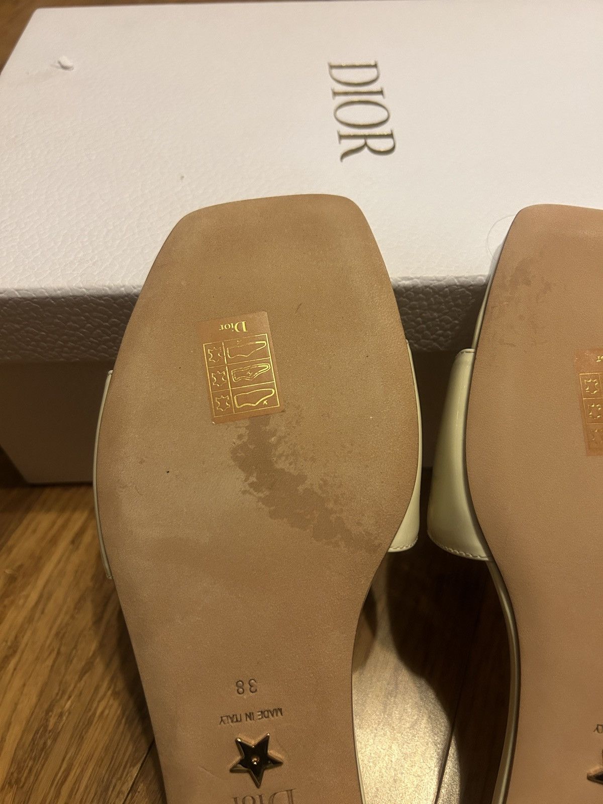 Dior C'EST DIOR SLIDE White Patent Calfskin size 38