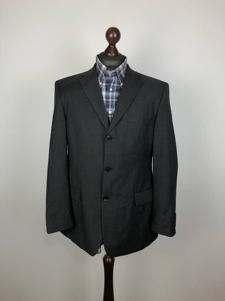 Hugo Boss HUGO BOSS Classic Wool Blazer Jacket Gray Size 44R - 2 Thumbnail