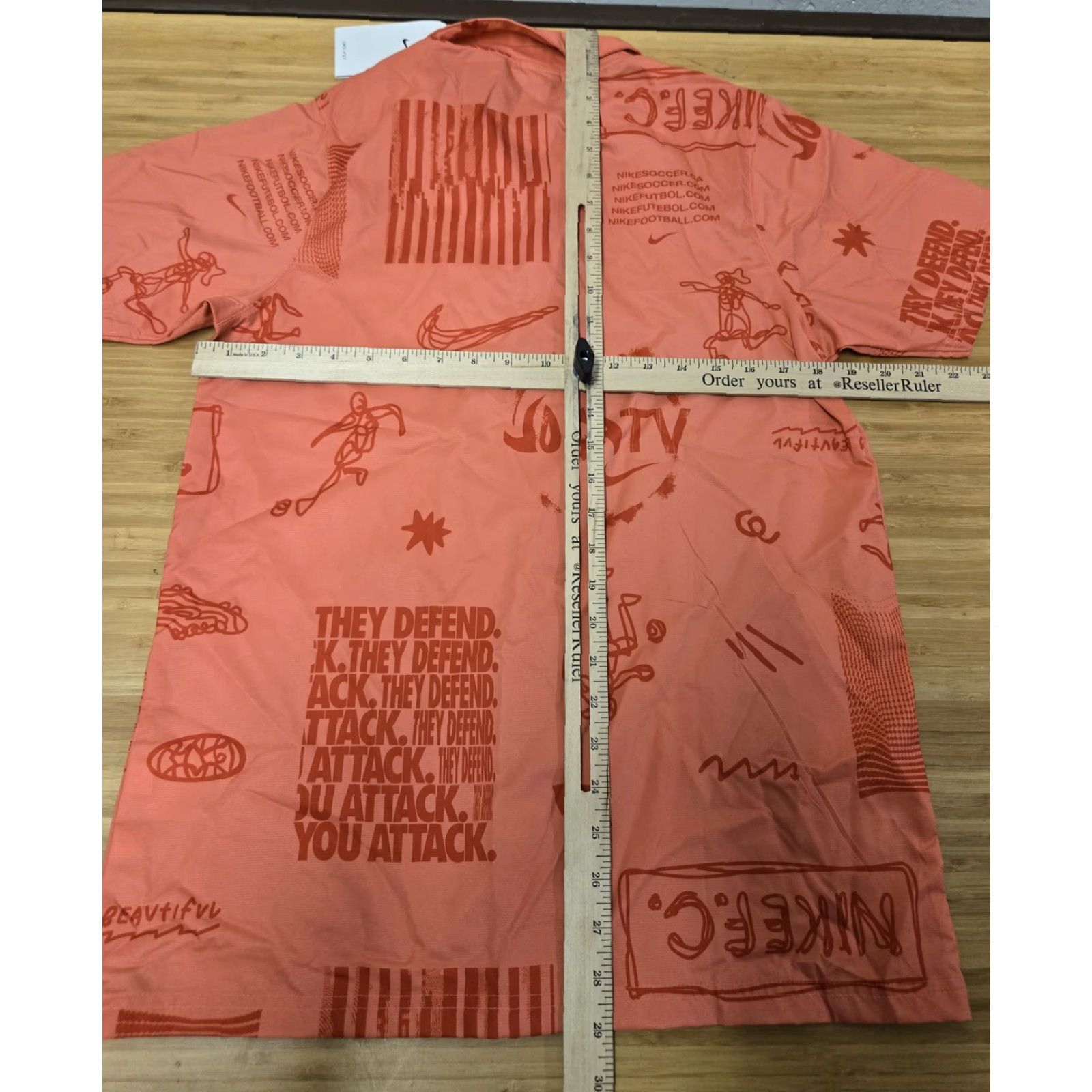 Nike Nike Joga TV Shirt Mens XS Orange Dri-Fit Button Up Soccer Patch Print Size US XS / EU 42 / 0 - 7 Thumbnail
