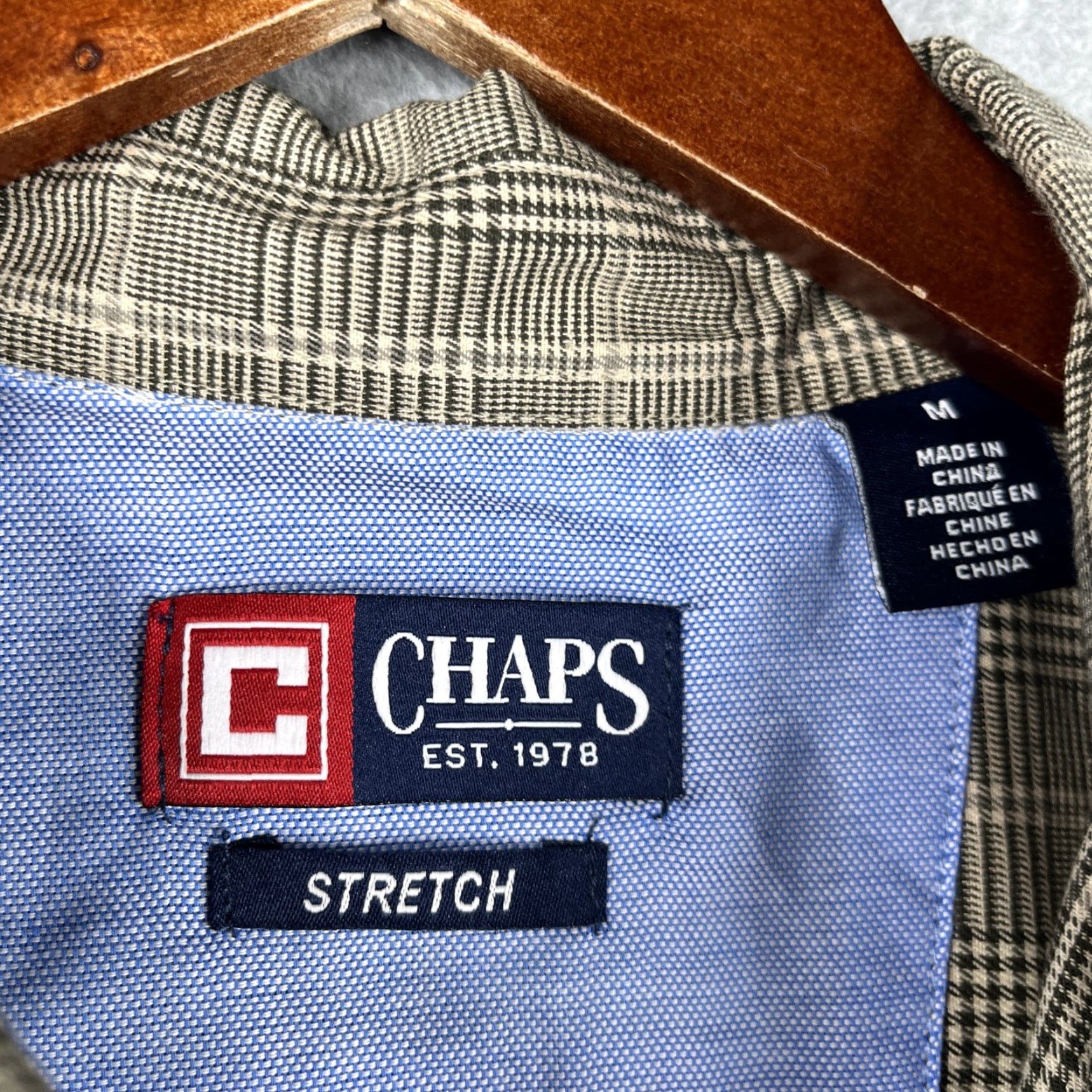 Chaps Chaps Glen Plaid Long Sleeve Button-Up Shirt Mens M Latte Cotton Stretch Regular Button-Down Vintage No NWT Size US M / EU 48-50 / 2 - 5 Thumbnail