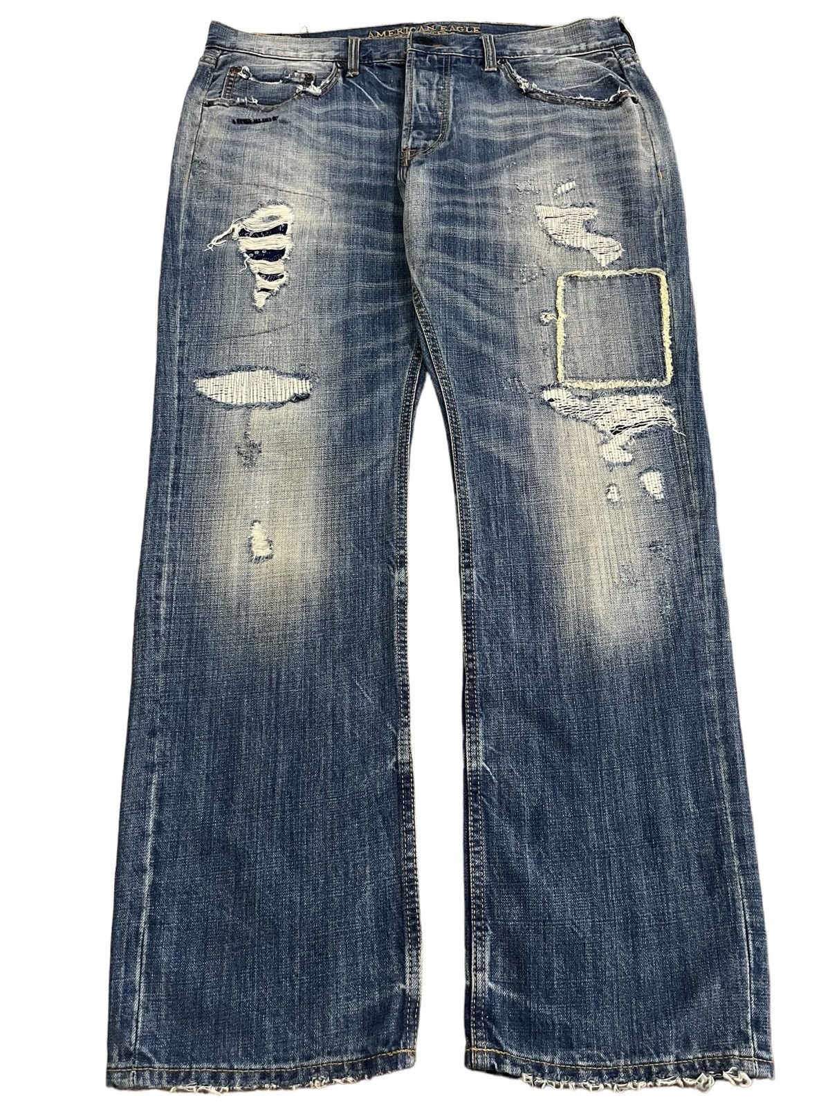 Le Grande Bleu (L.G.B.) Vintage American Eagle Outfitters Boro Distressed Loose Jean Size US 36 / EU 52 - 1 Thumbnail