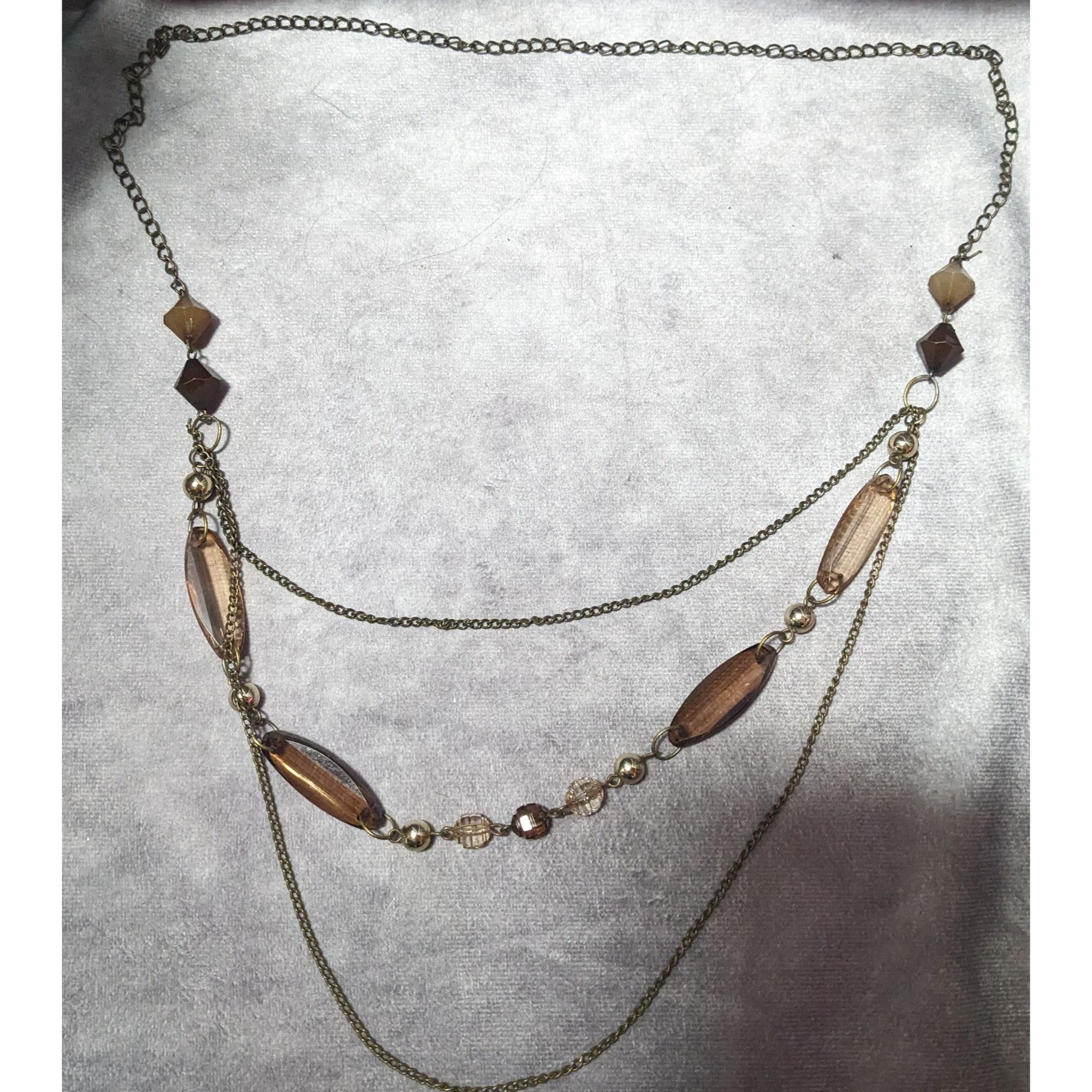 Other Retro Earth Tone Multilayer Gemmed Chain Necklace Size ONE SIZE - 12 Thumbnail