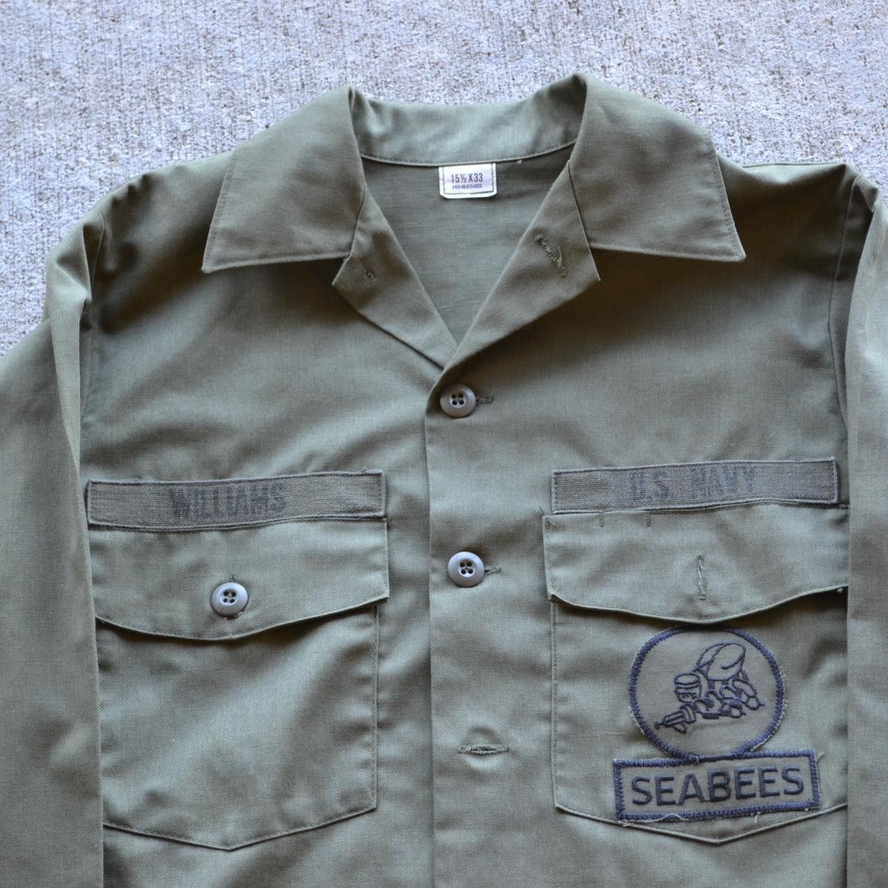 Vintage vintage vietnam seabees fatigue sergeant shirt fits L Size US L / EU 52-54 / 3 - 2 Thumbnail