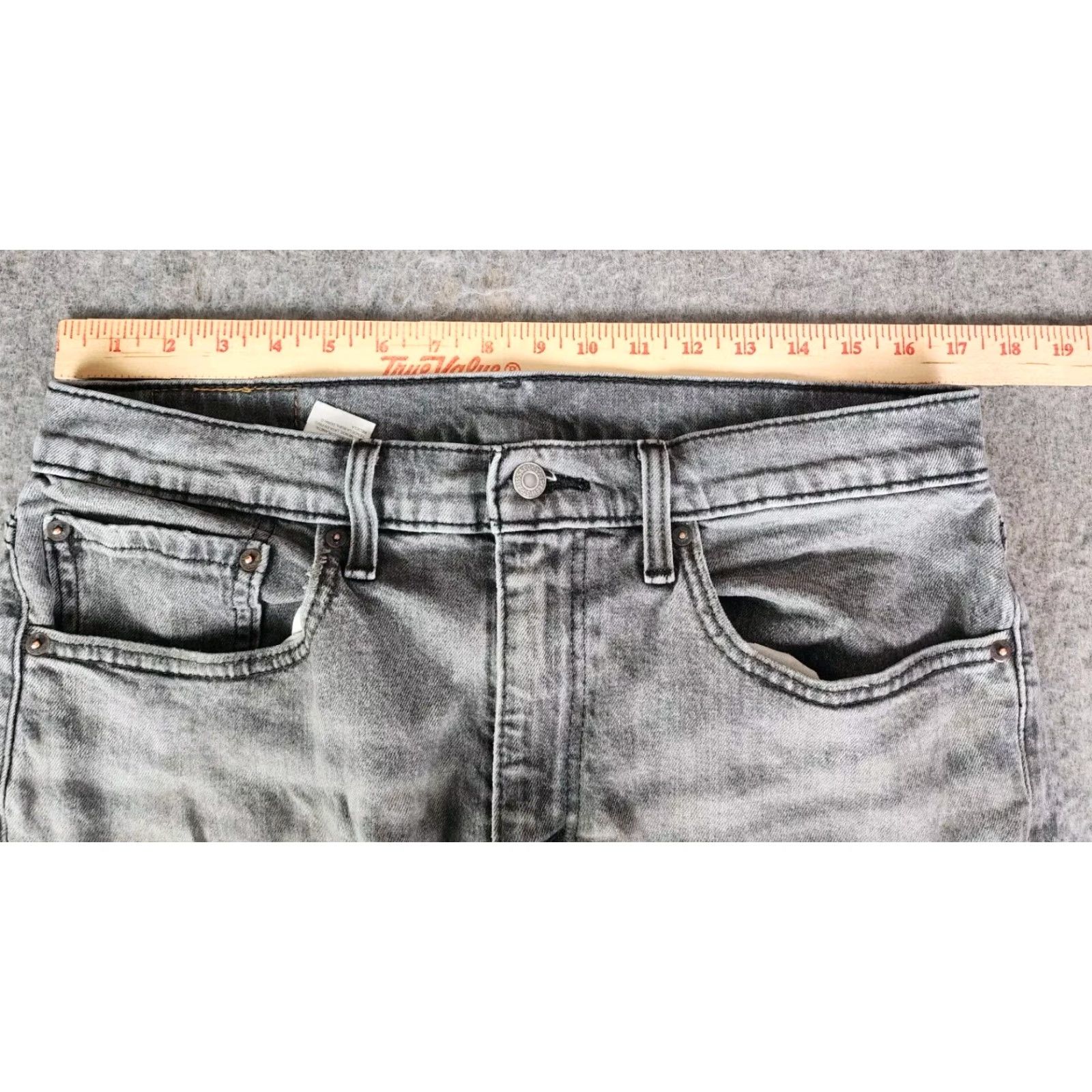 Levi's Levi's 502 Jeans Men's 34x34 Regular Taper Gray Stretch Distressed Whiskers Denim 5-Pocket Zipper Button Belt Loops Size US 34 / EU 50 - 8 Thumbnail