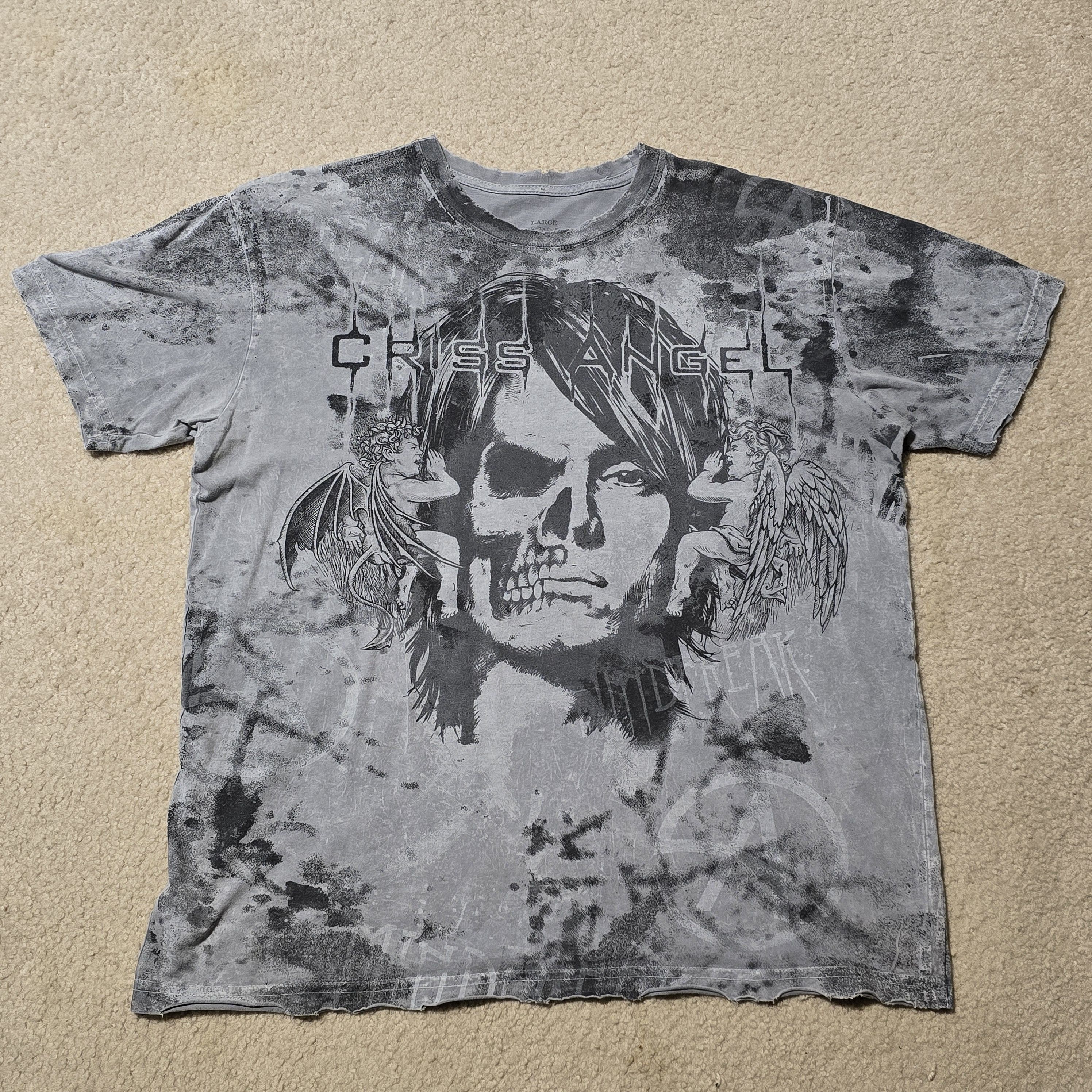 Affliction Affliction Men's Grey and Black T-shirt Size US L / EU 52-54 / 3 - 4 Thumbnail