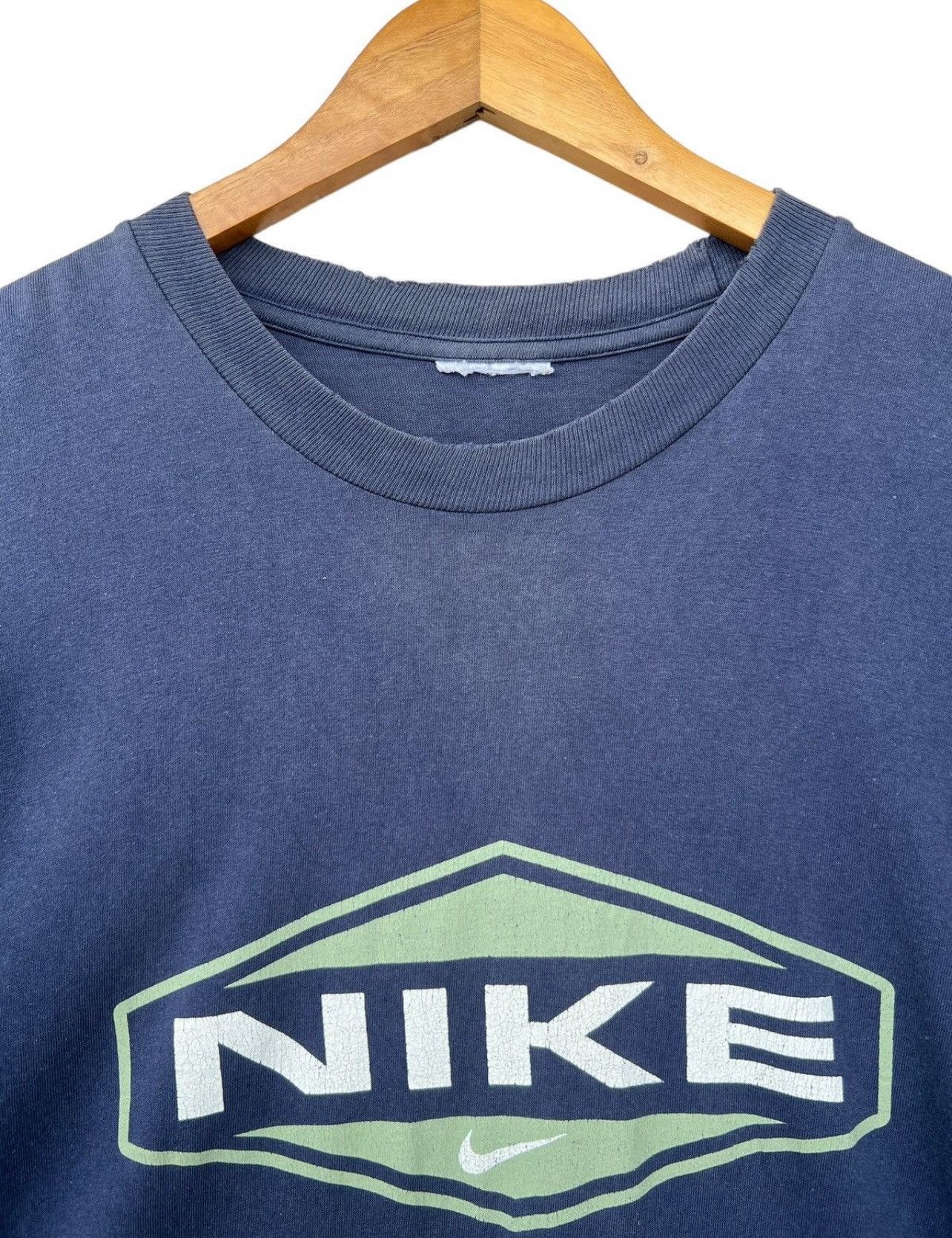 Nike Vintage 90s Nike Backhit spellout Baggy Boxy Sunfaded Tees Size US L / EU 52-54 / 3 - 5 Thumbnail