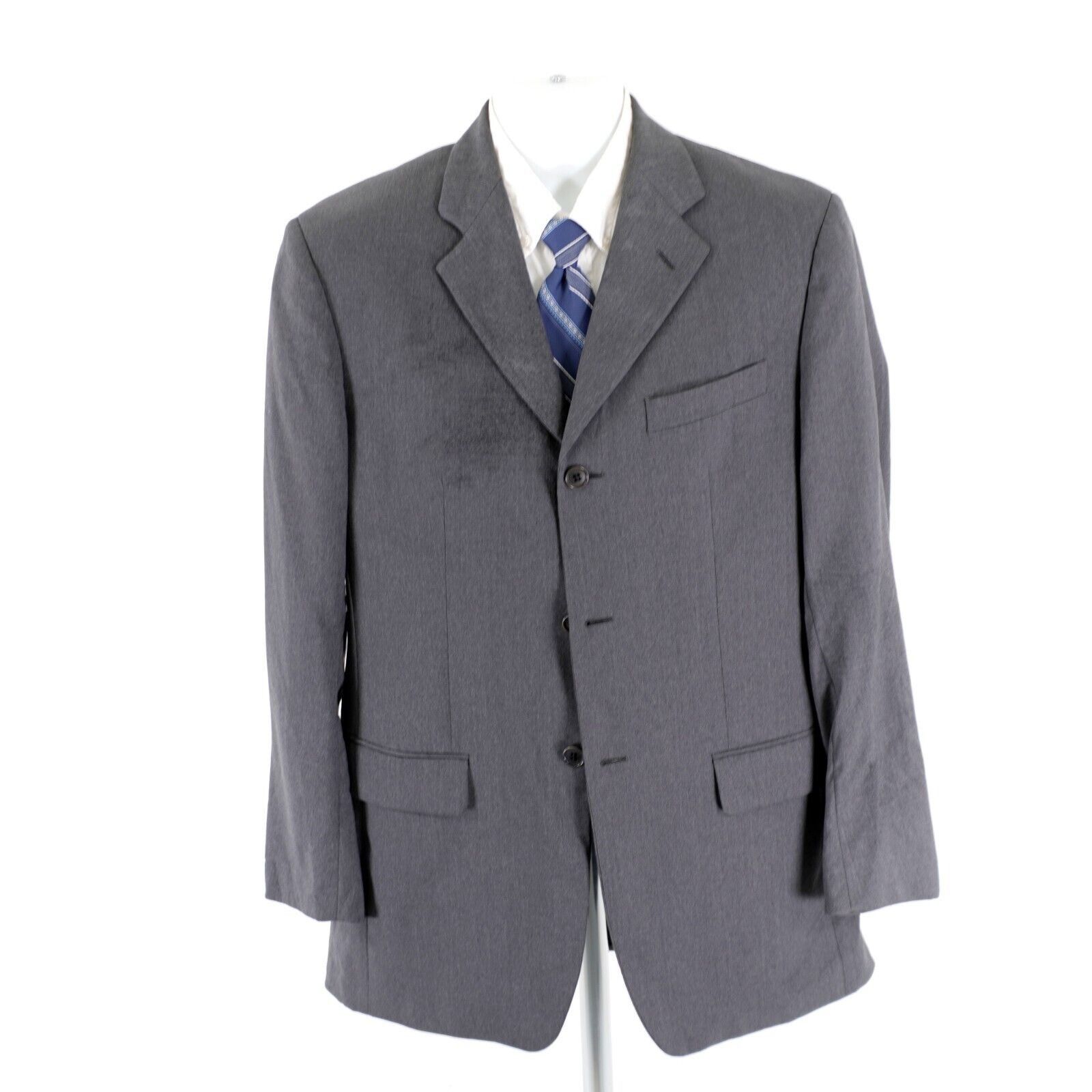 Salvatore Ferragamo DAMAGED Salvatore Ferragamo Wool Gray 3 Button Blazer 38L / Size 38L - 6 Thumbnail