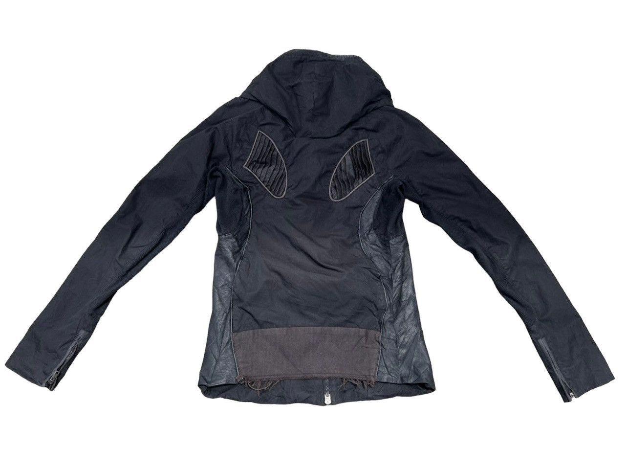 If Six Was Nine L.G.B. Distressed Hybrid Leather Hoodie Black Jacket Size US S / EU 44-46 / 1 - 4 Thumbnail