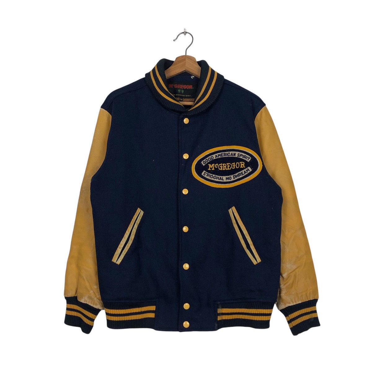 Japanese Brand × Vintage 📌Vintage Leather Varsity Jacket Mc Gregor Big Logo Size US M / EU 48-50 / 2 - 2 Thumbnail