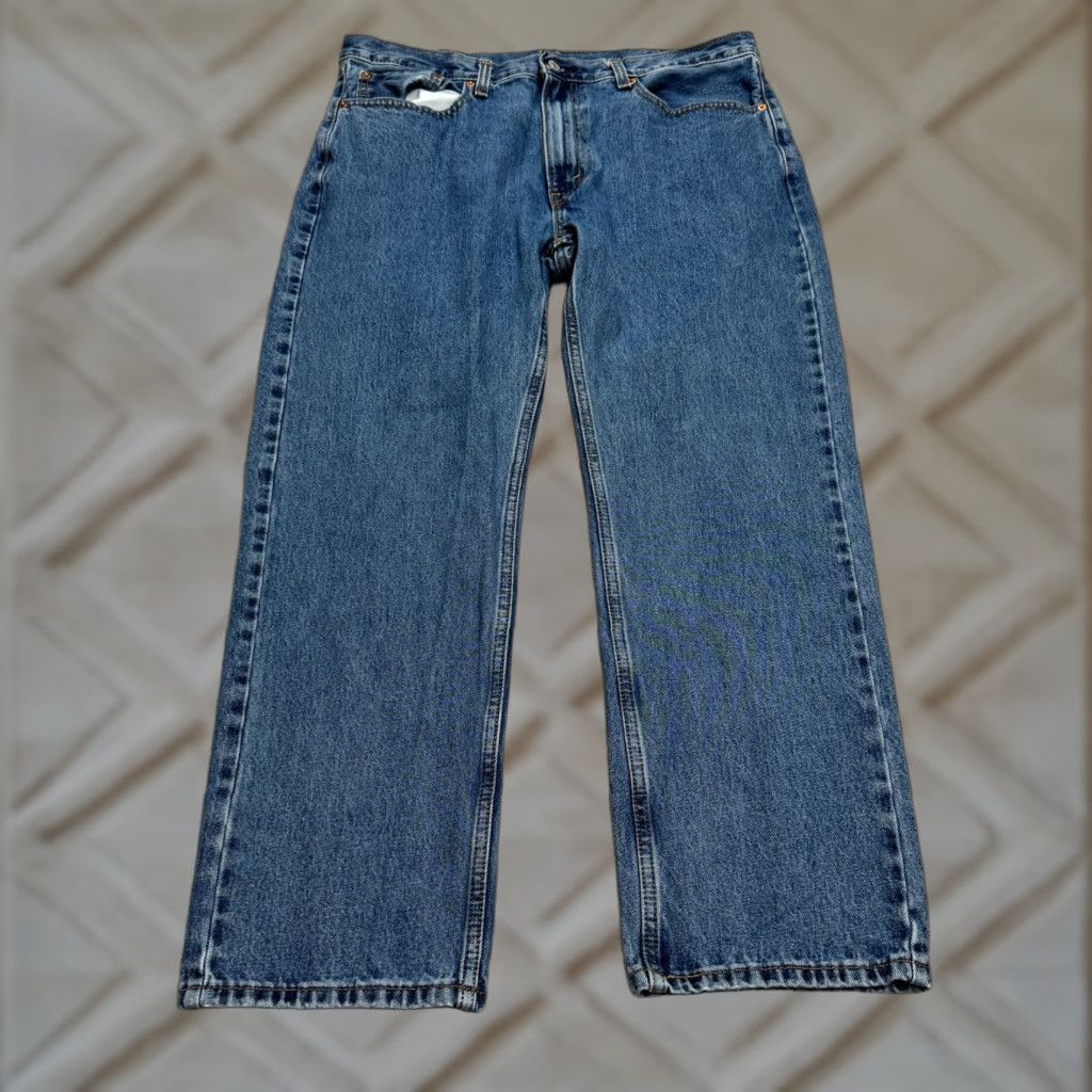 Levi's Levi's 505 Regular Fit Straight Denim Jeans Mens 38x30 Blue Medium Wash Cotton Size US 38 / EU 54 - 1 Thumbnail