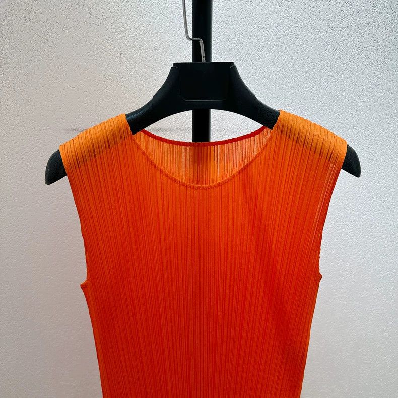 Issey Miyake Issey Miyake size:3 Orange sleeveless dress Size S / US 4 / IT 40 - 2 Thumbnail