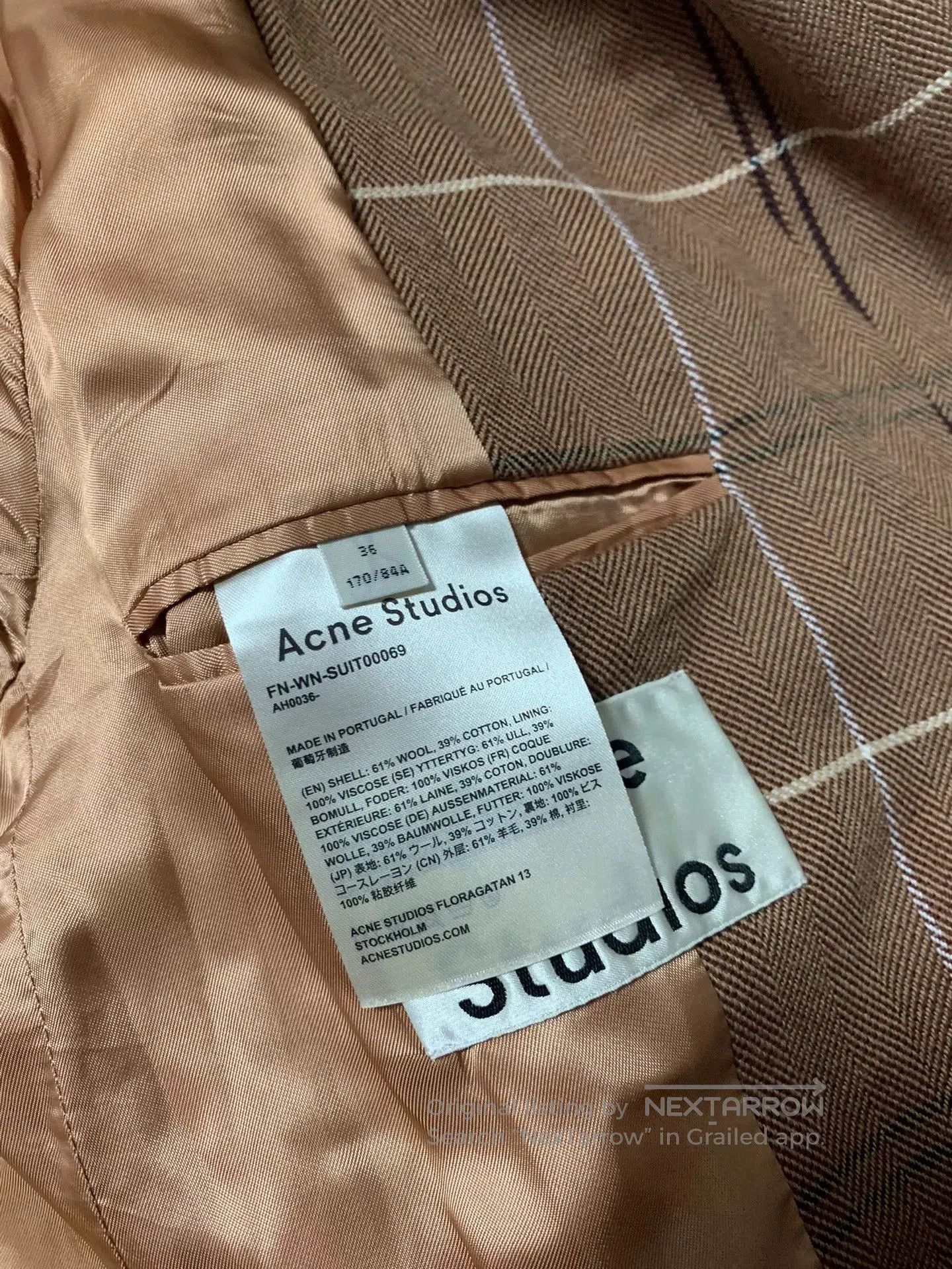 Acne Studios Acne Studios Wool Plaid Blazer. Size XS / US 0-2 / IT 36-38 - 4 Thumbnail