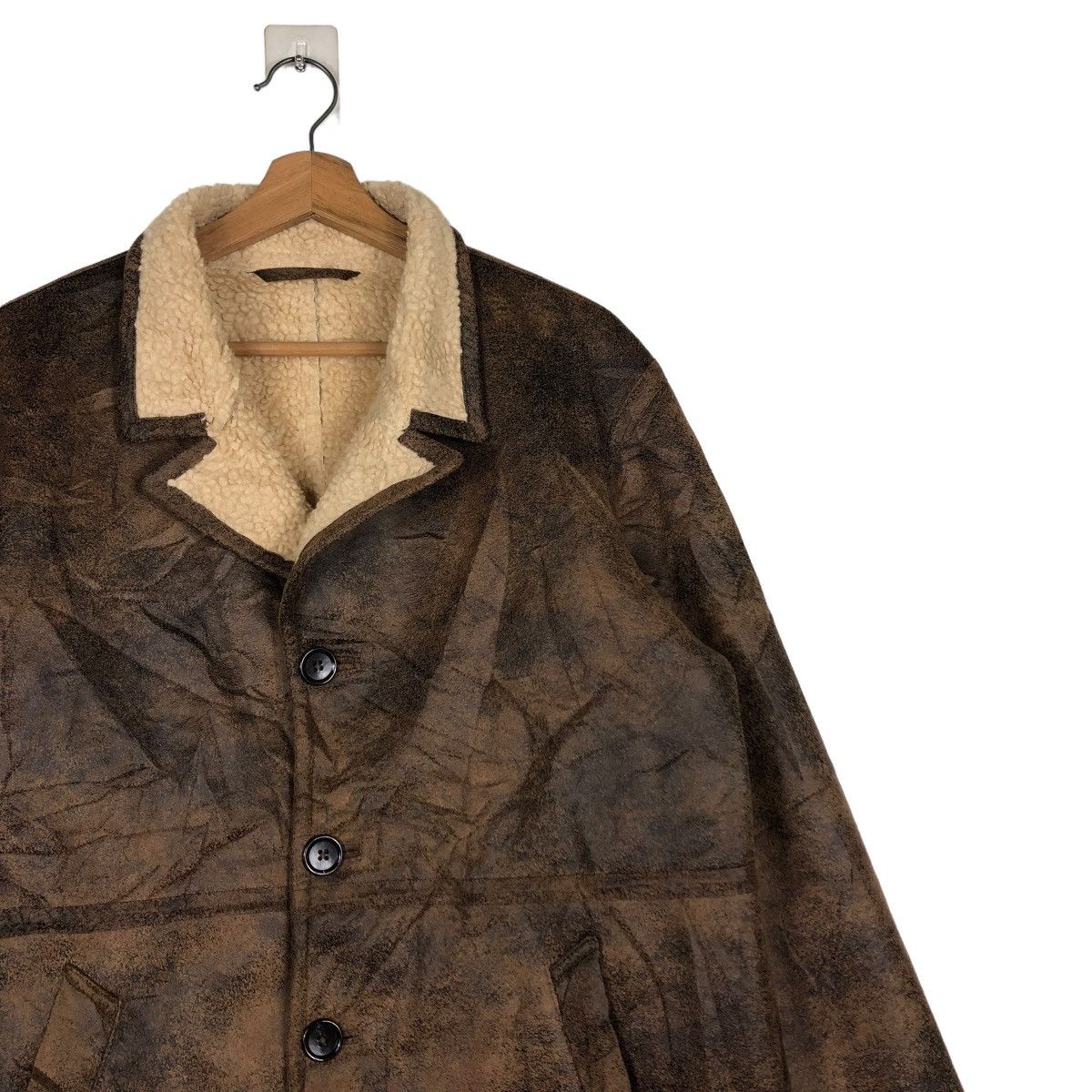 Japanese Brand 🔥VINTAGE BIKER JACKET SHEARLING BLANKET GU ISSEY MIYAKE Size US L / EU 52-54 / 3 - 8 Thumbnail