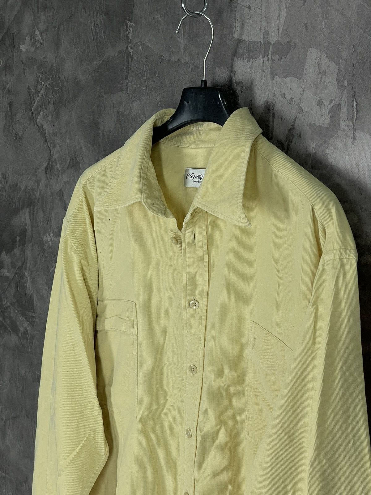 Vintage × Yves Saint Laurent Vintage Y2K YSL Shirt Button Up Yellow Size US XL / EU 56 / 4 - 6 Thumbnail