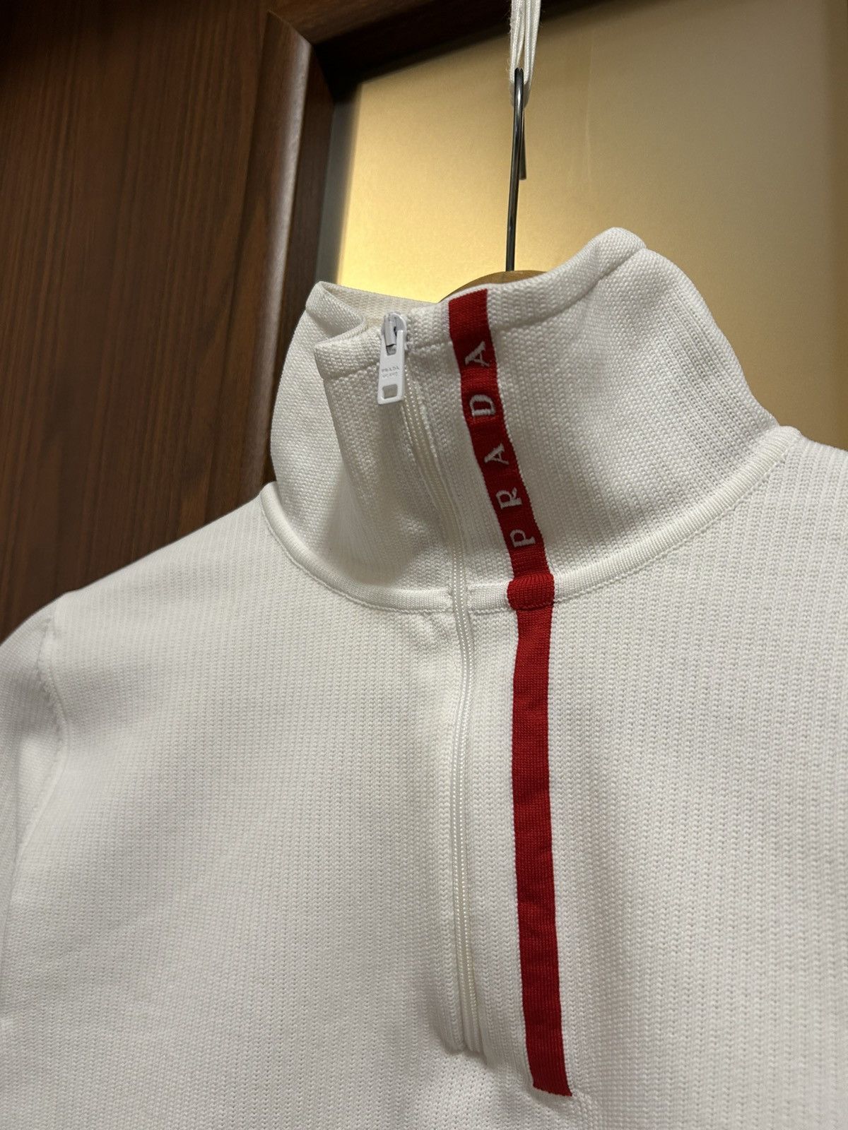 Prada Prada Sport Linea Rossa Quarter Zip Technical Sweatshirt Size XS / US 0-2 / IT 36-38 - 2 Thumbnail