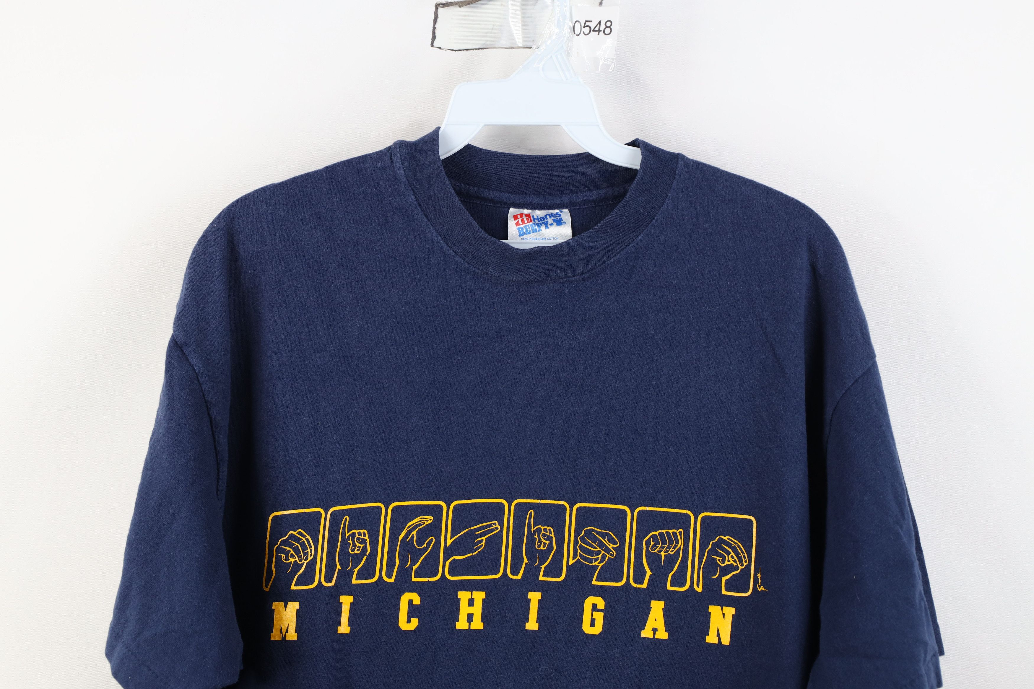 Vintage Vintage 80s 90s American Sign University of Michigan T-Shirt Size US L / EU 52-54 / 3 - 2 Thumbnail