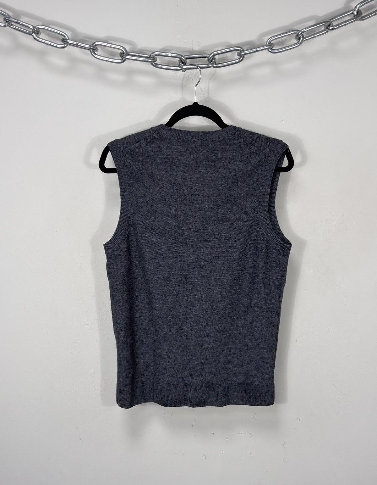 Neil Barrett Neil Barrett Men’s Grey Wool Knit Vest Sleeveless Cardigan Size US M / EU 48-50 / 2 - 9 Thumbnail