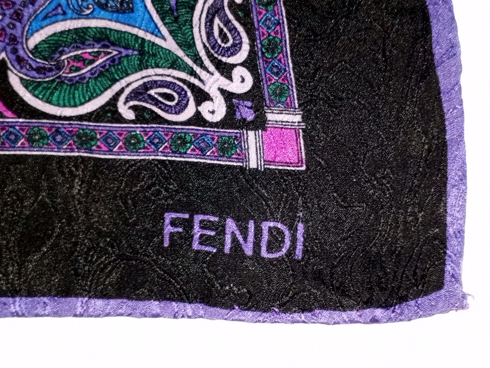 Fendi FENDI ROMA ITALY Blue Indian Sultan Geometric Silk Scarf Size ONE SIZE - 2 Thumbnail
