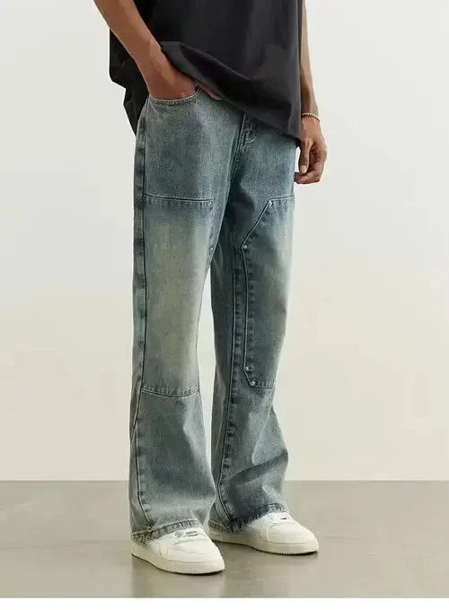 Jean fade distressed double knee carpenter pants Size US 28 / EU 44 - 4 Thumbnail
