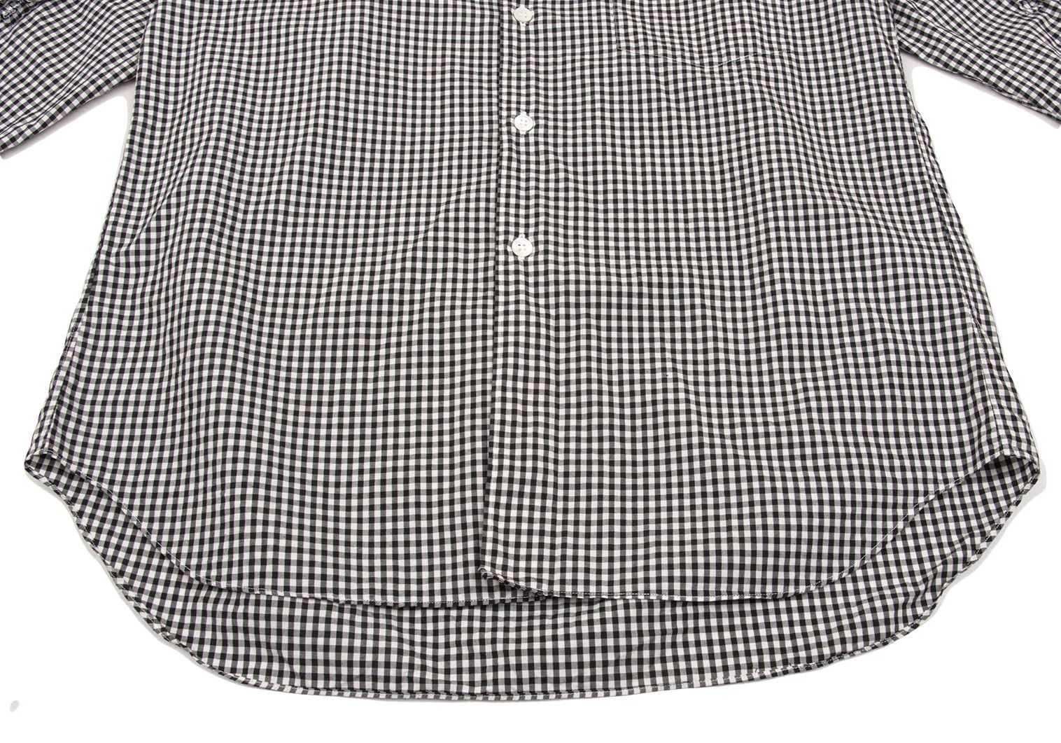 Comme des Garcons Homme Plus Gingham Check Frill Sleeve Shirt Black White XS Size US XS / EU 42 / 0 - 11 Thumbnail