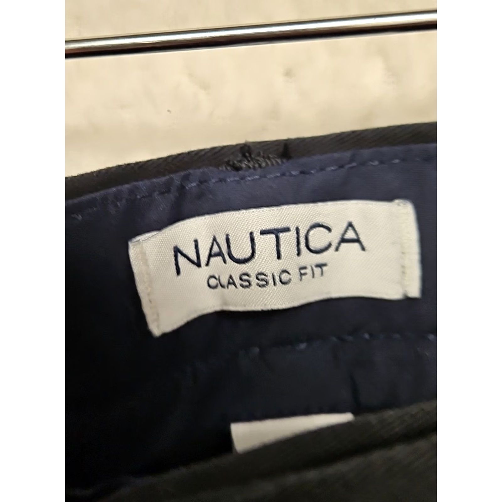Nautica Nautica Classic Fit Dress Pants Men’s 30x32 Black Cotton Blend Twill Flat Front Straight Leg Pockets Slacks Size US 30 / EU 46 - 5 Thumbnail