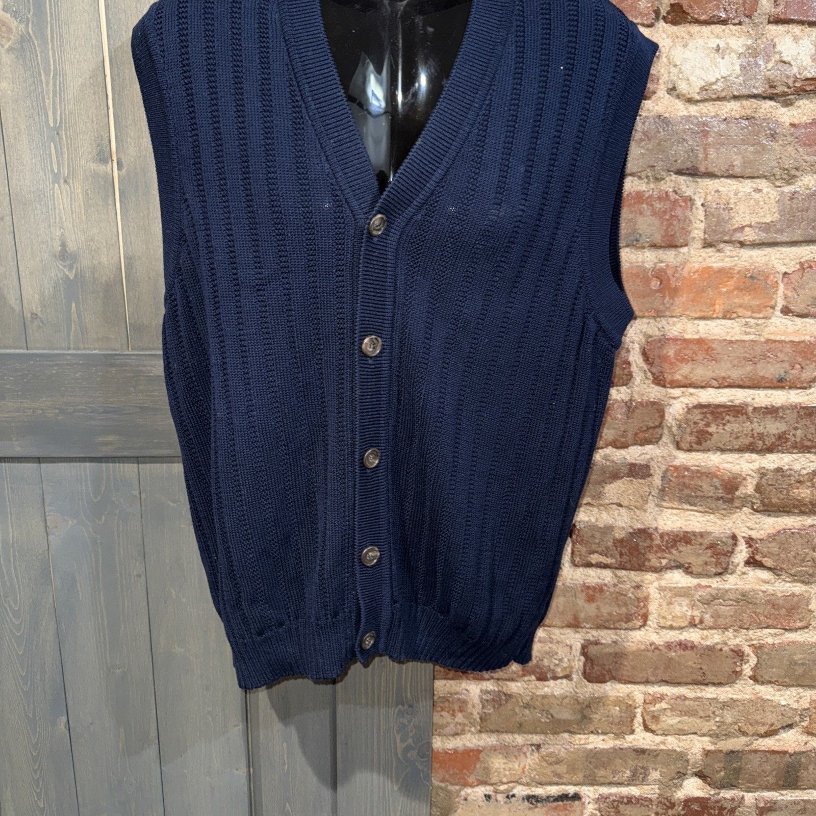 Other 90’s Navy Cardigan VTG Sz XL 5 Button Cotton Academia Preppy Size US XL / EU 56 / 4 - 2 Thumbnail