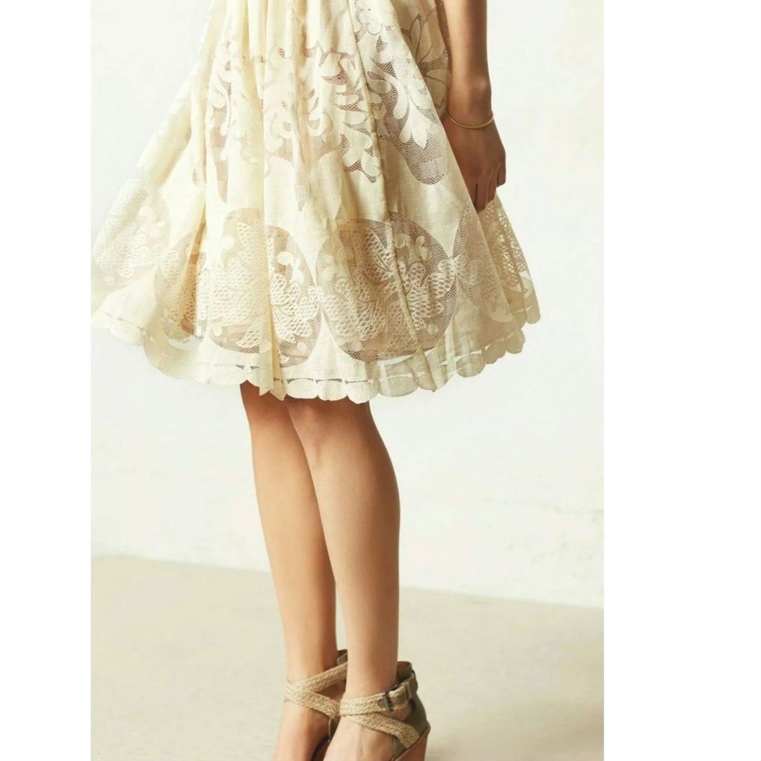 Anthropologie New Ivoire Lace Dress by Tracy Reese $188 SIZE 6 Ivory Midi Size M / US 6-8 / IT 42-44 - 2 Thumbnail