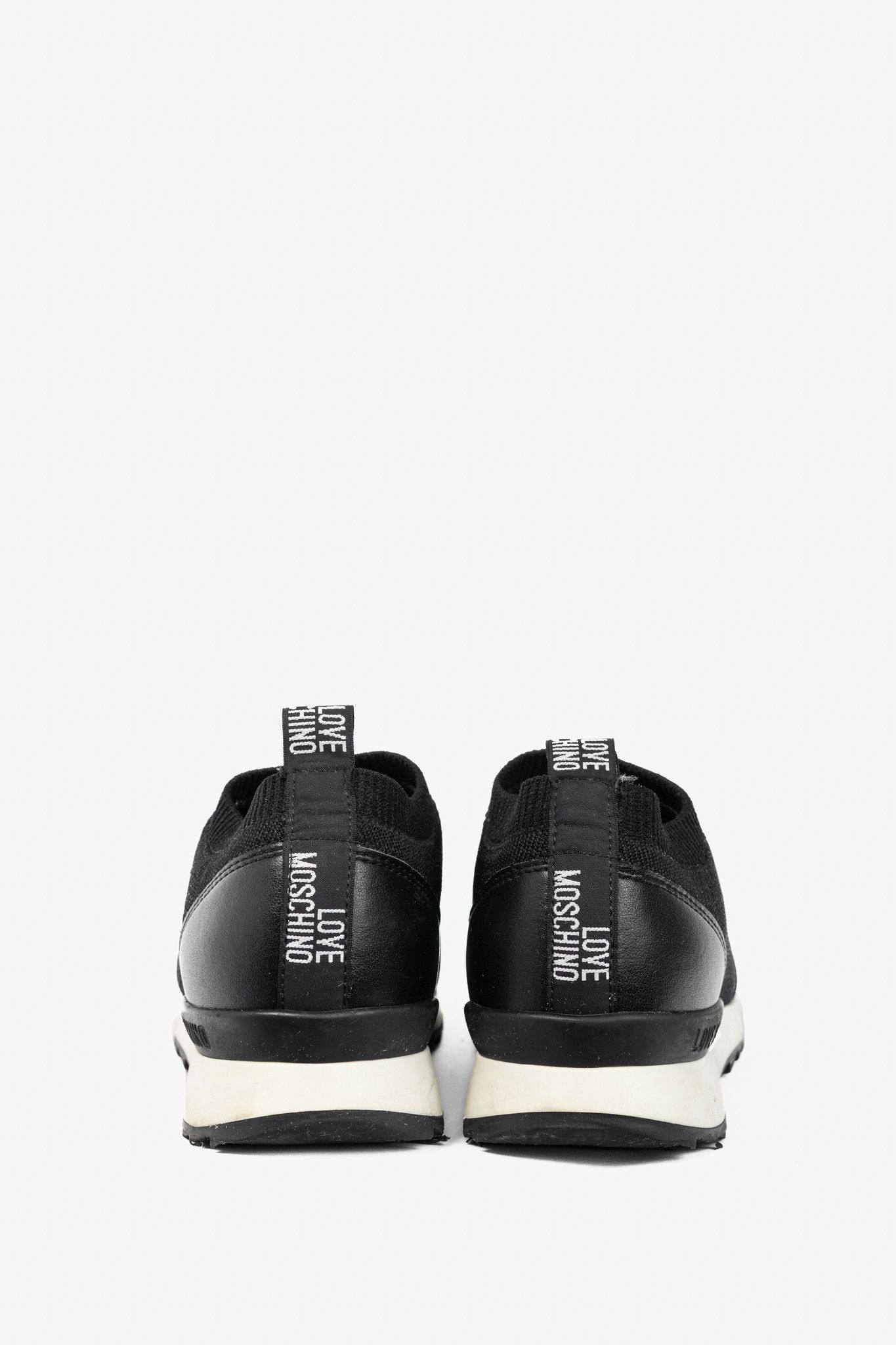 Love Moschino Love Moschino Black Love & Peace Slip-On Knit Sneakers Size US 5.5 / IT 35.5 - 4 Thumbnail