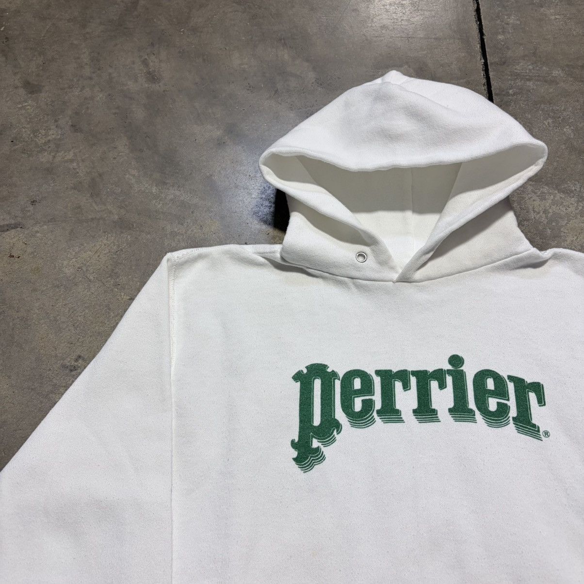 Vintage Vintage 80s Hoodie Sweatshirt Perrier Water Promo French USA Size US M / EU 48-50 / 2 - 8 Thumbnail