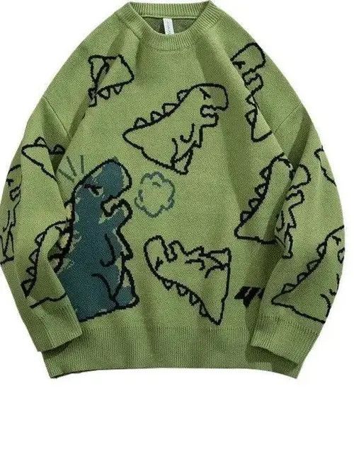 Japanese Brand Harajuku Fashion Knitted Hip Hop Dinosaur Size US S / EU 44-46 / 1 - 2 Thumbnail