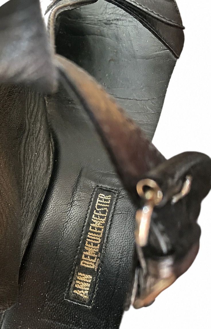Ann Demeulemeester Ann Demeulemeester Black Leather Strappy Wedge Sandals Size US 8 / IT 38 - 5 Thumbnail