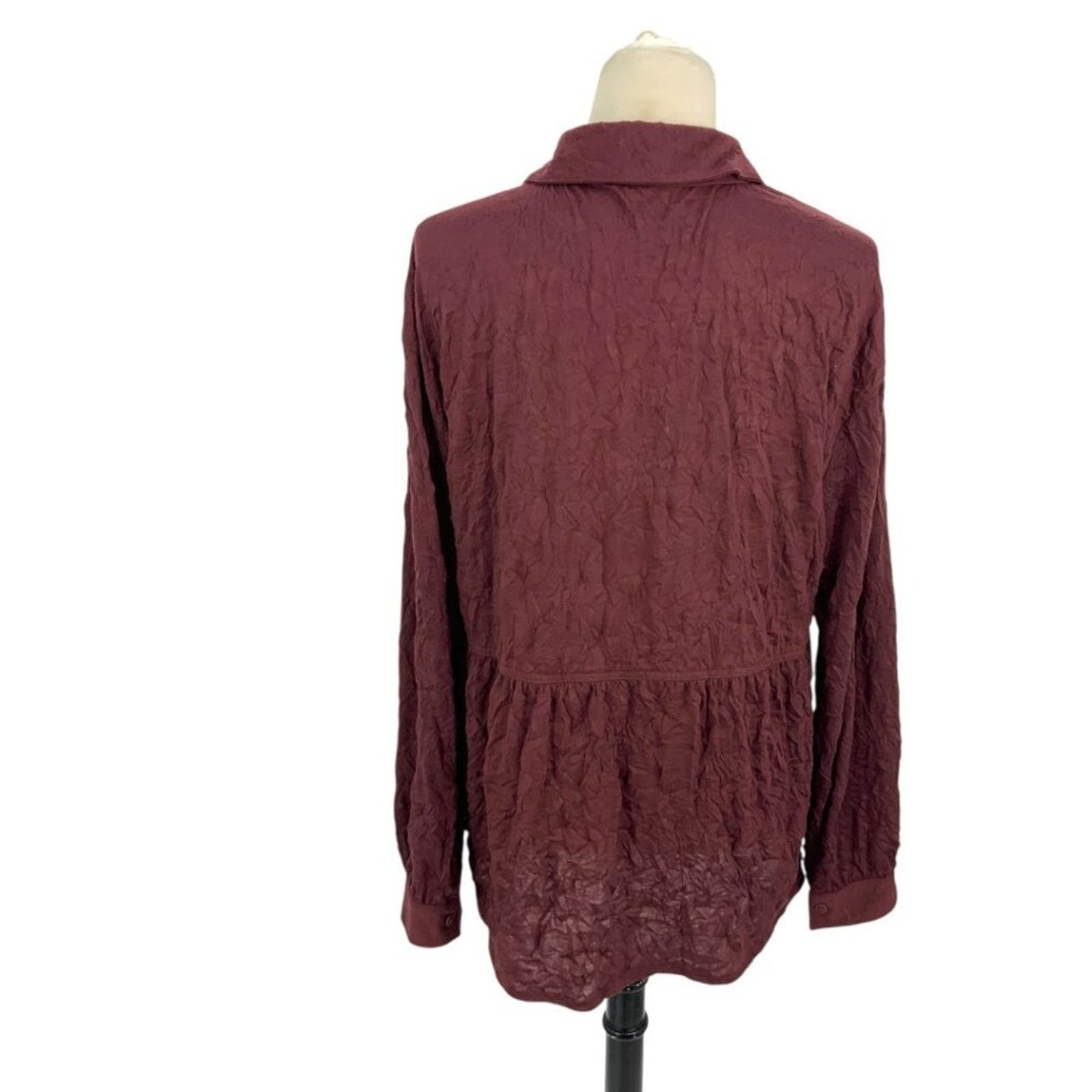Frye Frye & Co Ruffle Peplum Knit Button Down Blouse Size Large Size L / US 10 / IT 46 - 7 Thumbnail