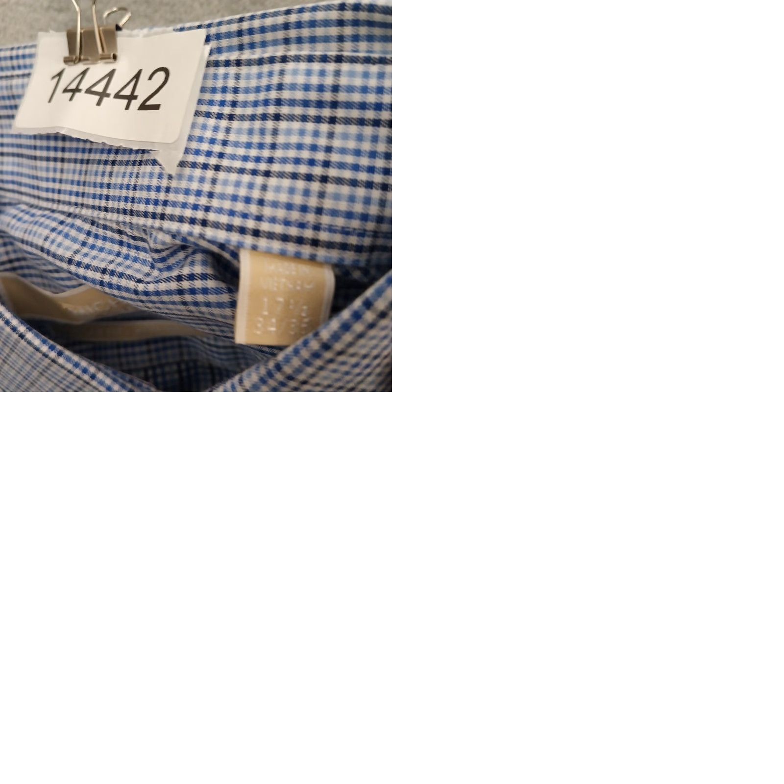 Michael Kors Michael Kors Shirt Mens 17.5 Blue Plaid Long Sleeve Button-Up Cotton Regular Mens Boys? Size US XXL / EU 58 / 5 - 9 Thumbnail