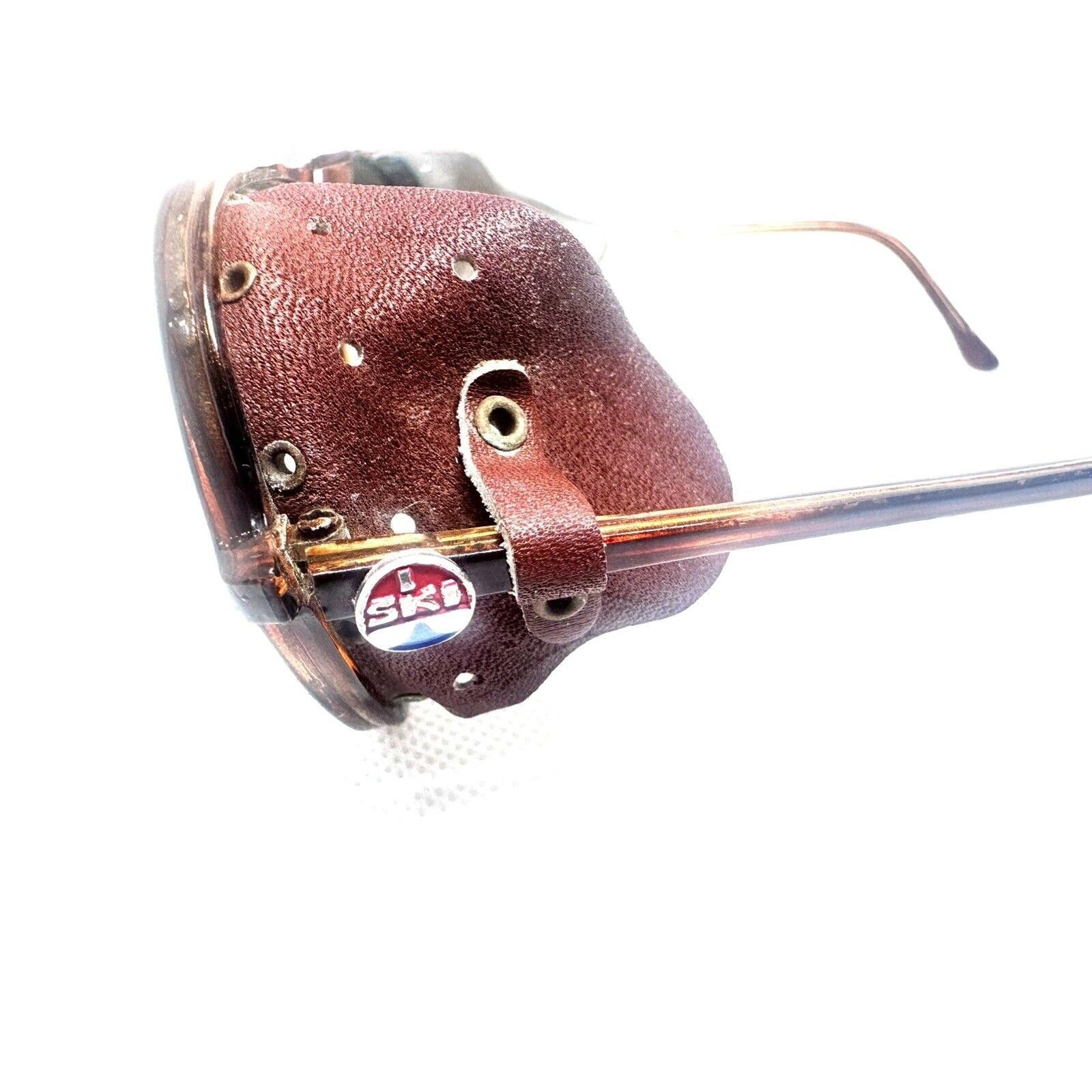 Other VINTAGE! I SKI SUNGLASSES JAPAN MIRRORED WITH LEATHER SHELDS Size ONE SIZE - 7 Thumbnail