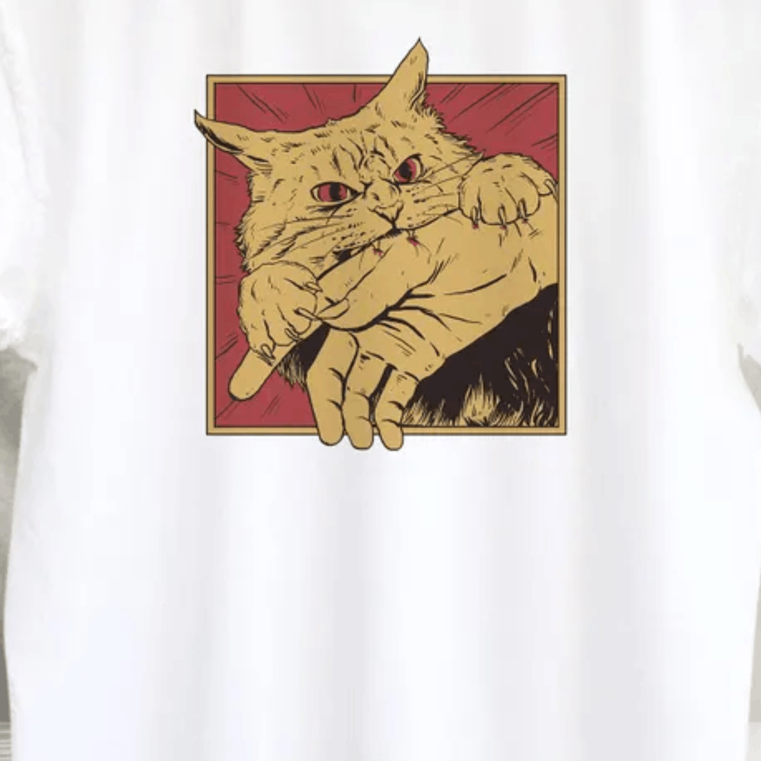 Japanese Brand Vintage Cat Bite Shirt, Japanese Horror Anime TShirt Size US L / EU 52-54 / 3 - 2 Thumbnail