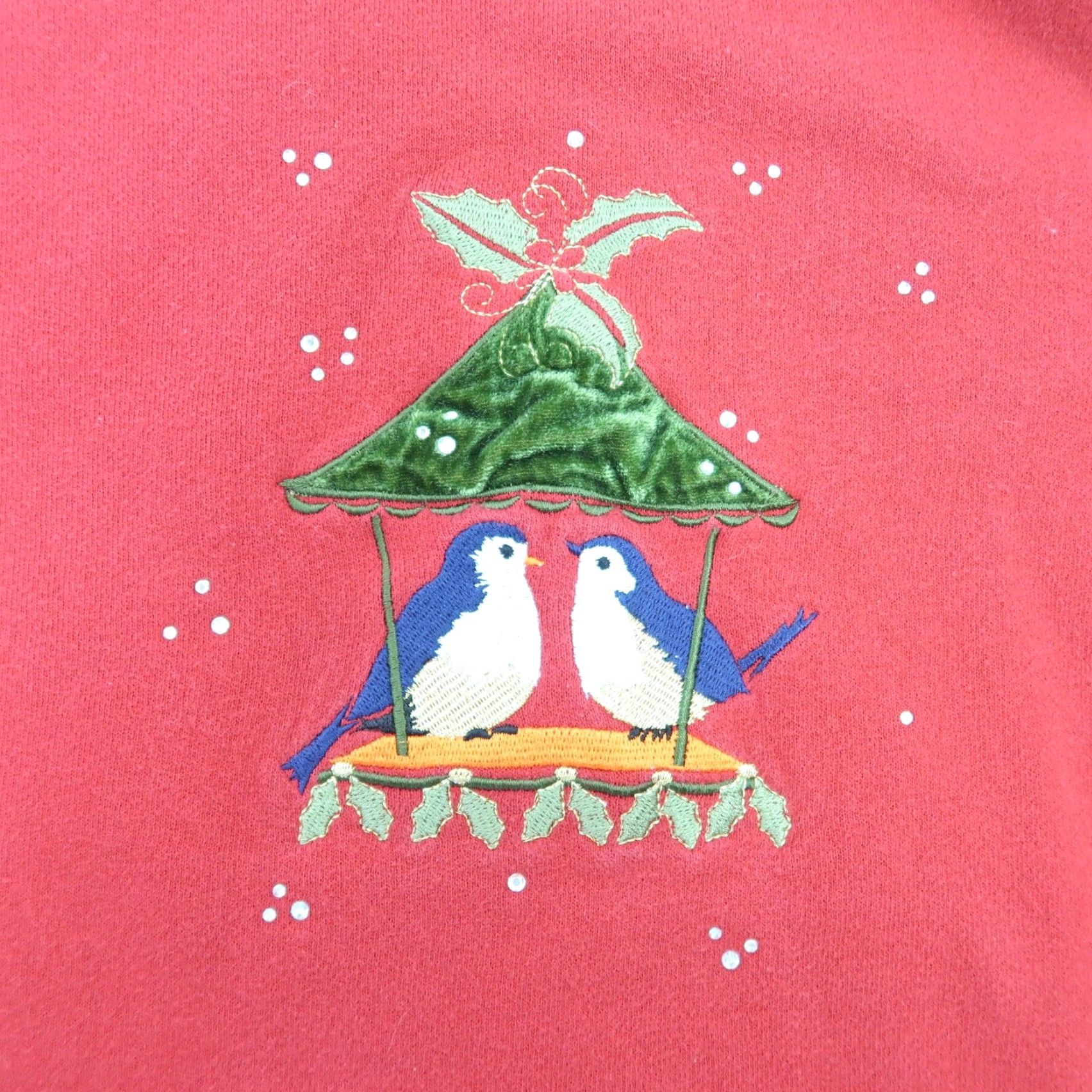 Vintage VINTAGE 90s red Christmas holiday bird graphic sweatshirt M Women Crew Neck Long Sleeve Cotton Pullover Casual Birds Holiday Size M / US 6-8 / IT 42-44 - 3 Thumbnail