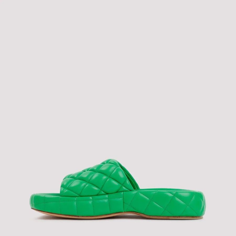 Bottega Veneta o1y0725 Leather Slippers in Green Size US 6 / IT 36 - 2 Thumbnail