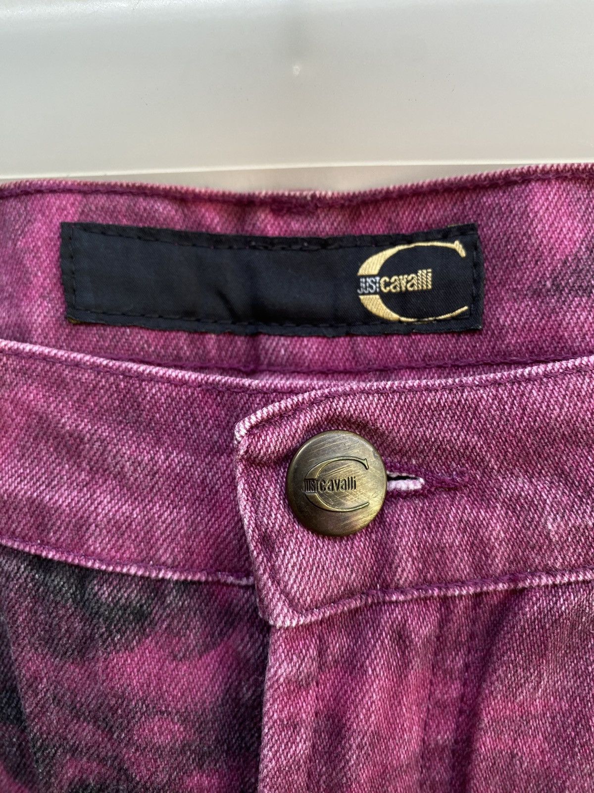 Just Cavalli Vintage JustCavalli Nocturnal Rose Blossom Bootcut Pants Size US 32 / EU 48 - 13 Thumbnail