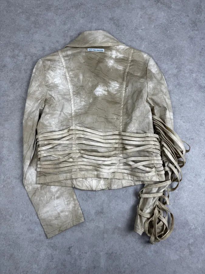 Jean Paul Gaultier SS2004 Jean Paul Gaultier Creamy Brut Asymmetrical Bondage Jacket Size S / US 4 / IT 40 - 3 Thumbnail