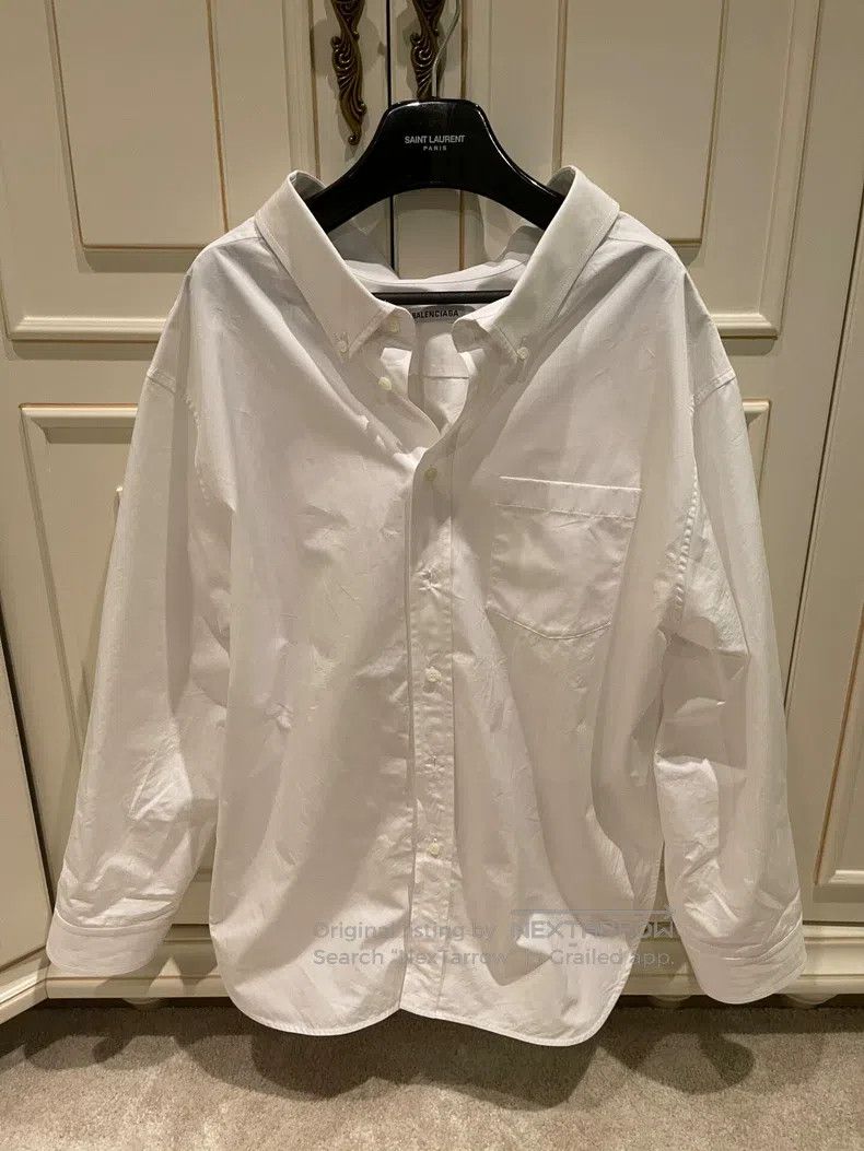 Balenciaga Balenciaga Long Sleeve White Shirt Size S / US 4 / IT 40 - 1 Thumbnail