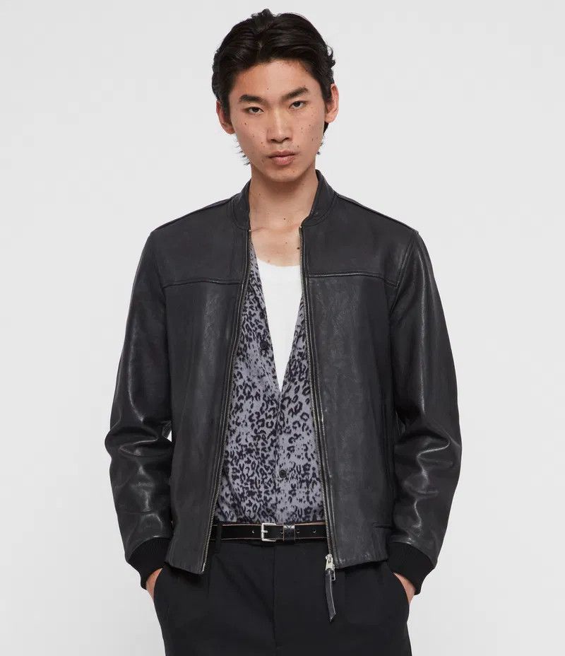 Allsaints Men's Allsaints Marsh Leather Jacket Size US S / EU 44-46 / 1 - 1 Thumbnail