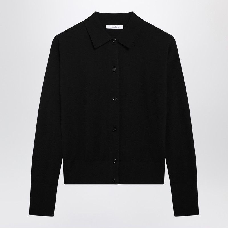 Max Mara Max Mara Black Wool-Blend Cardigan Size M / US 6-8 / IT 42-44 - 1 Thumbnail
