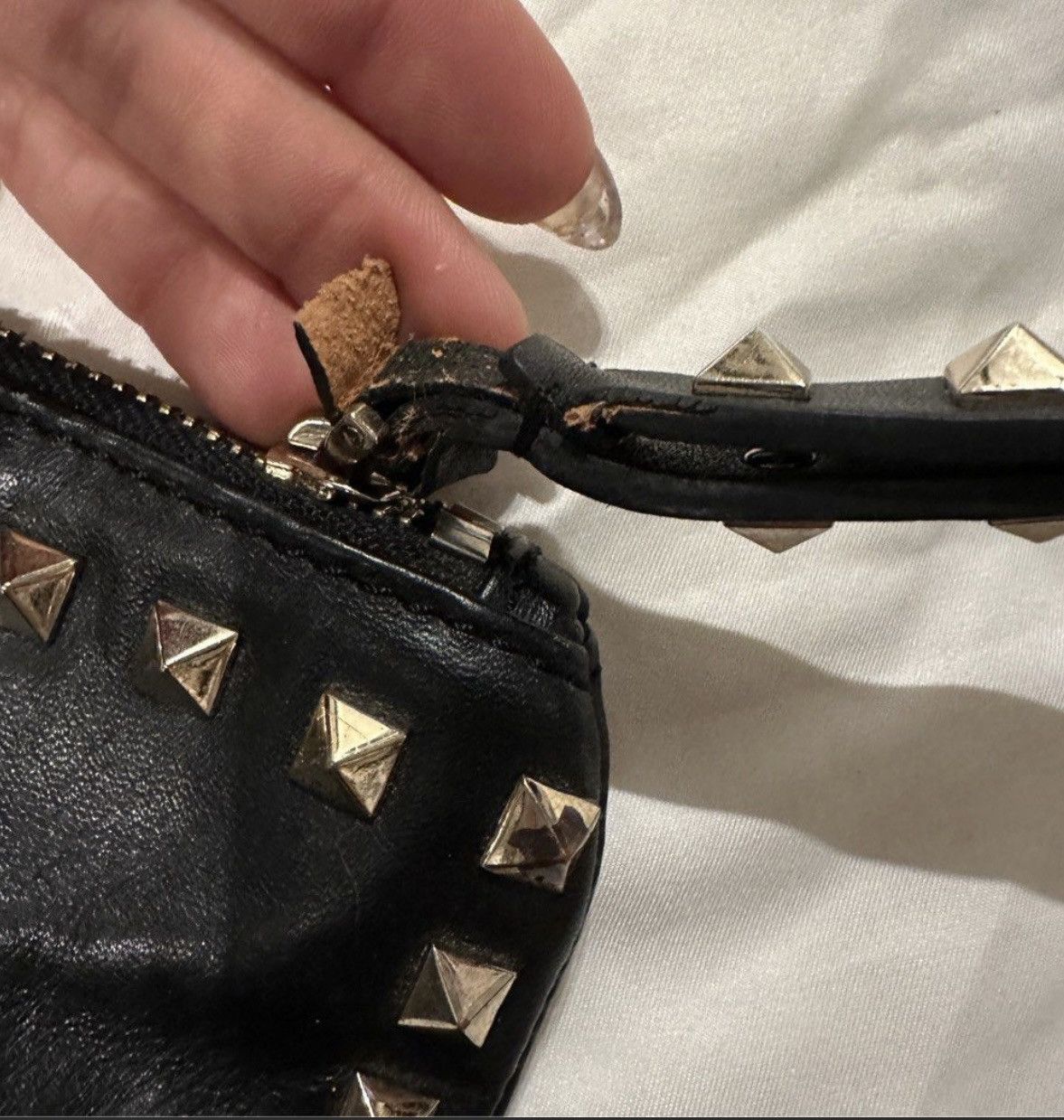 Valentino Valentino Garavani rockstud black leather clutch bag Size ONE SIZE - 5 Thumbnail