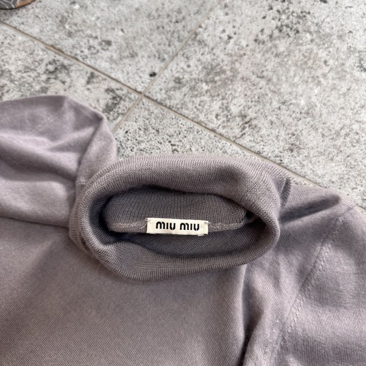 Miu Miu Miu Miu Women's Cashmere/Silk Grey Turtleneck Jumper Size S / US 4 / IT 40 - 7 Thumbnail