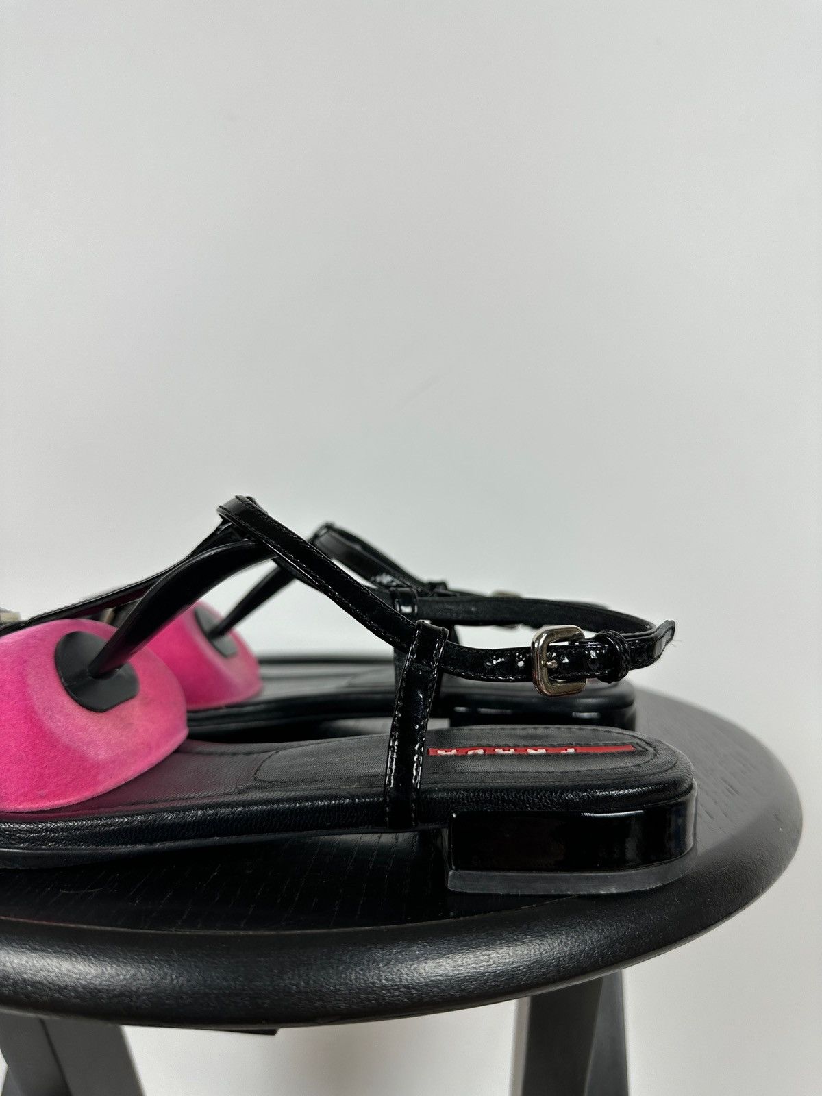 Prada Vintage Prada Crystal Wedge Patent Leather Strappy Sandals Size US 7.5 / IT 37.5 - 14 Thumbnail